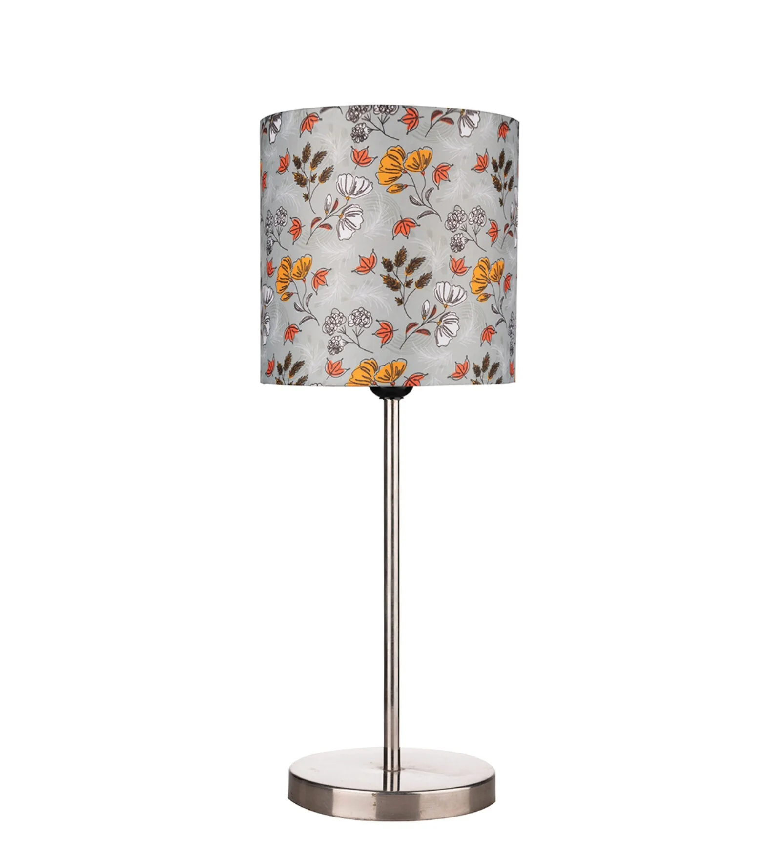 Decorative Flower Pattern Table Lamp with Silver Finish Base - Image 3