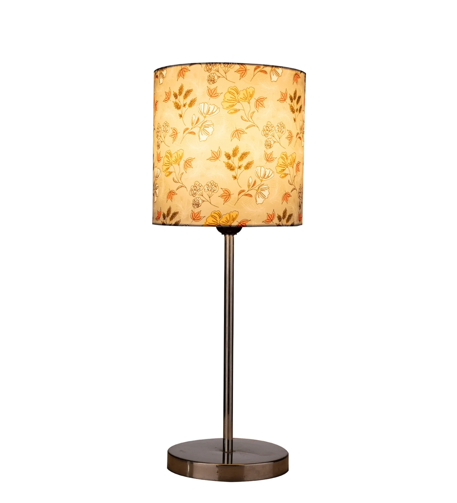 Decorative Flower Pattern Table Lamp with Silver Finish Base - Image 4