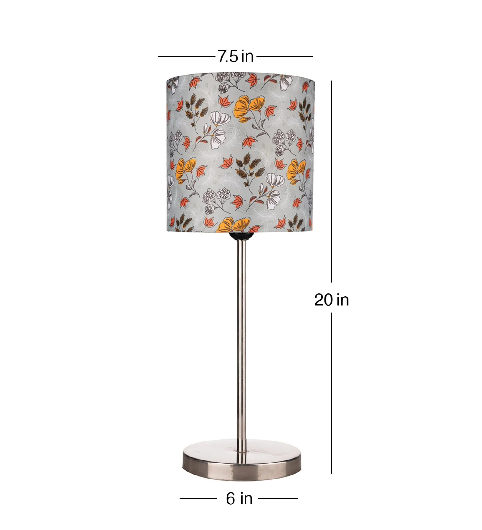 Decorative Flower Pattern Table Lamp with Silver Finish Base - Image 5