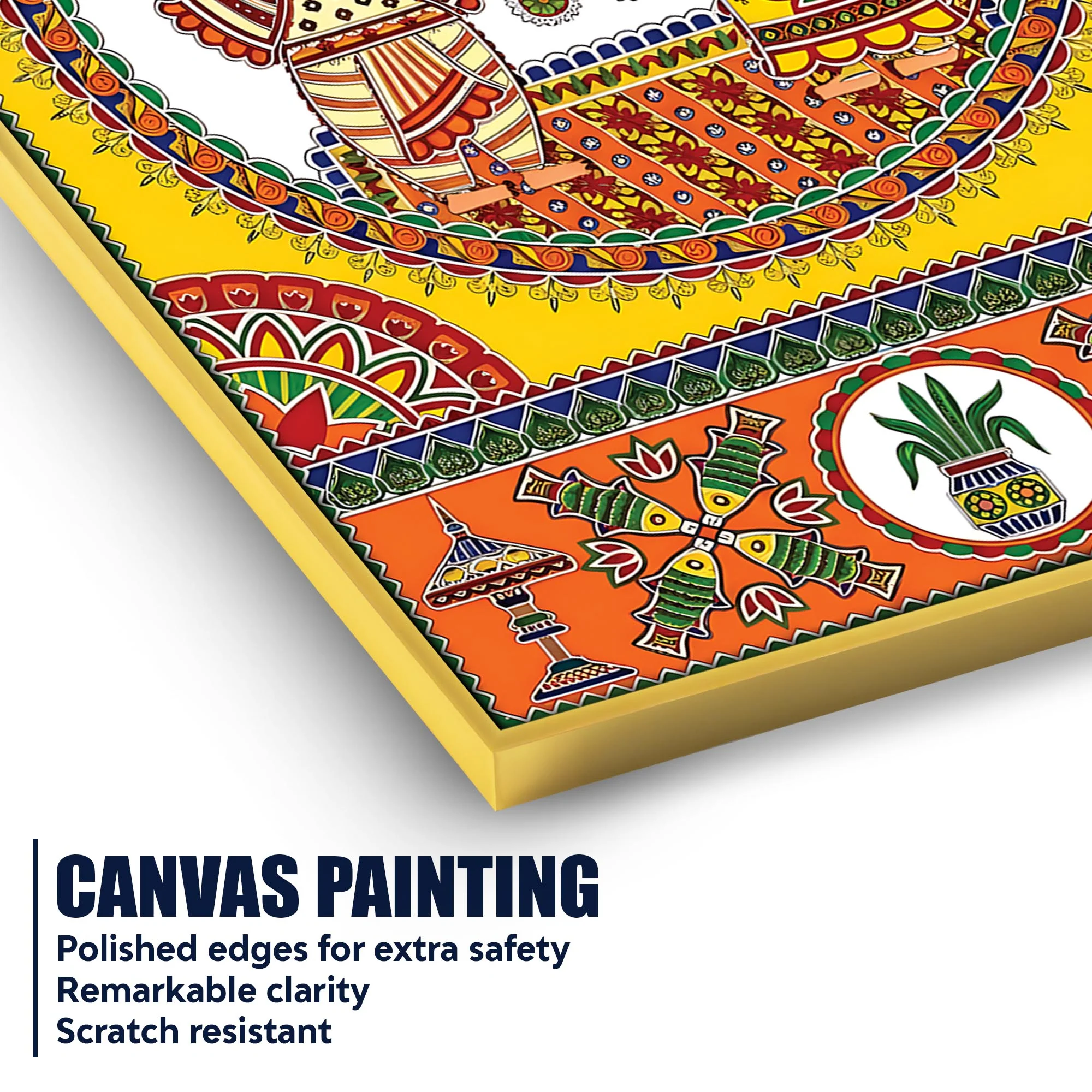 Decorative Indian Marriage Canvas Painting | Ethnic Home Wall Art - Image 4
