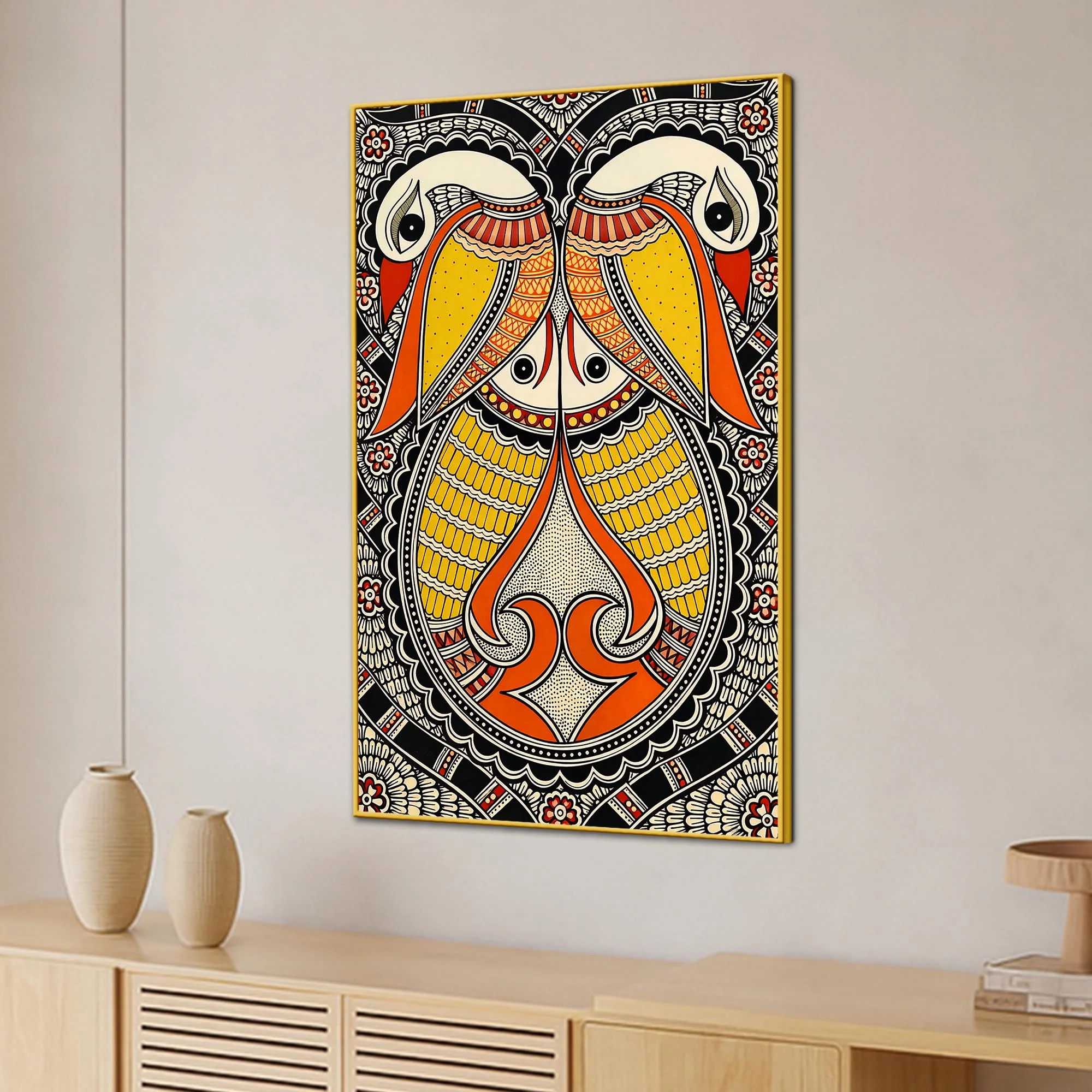 Decorative Madhubani Indian Wall Painting - Image 3