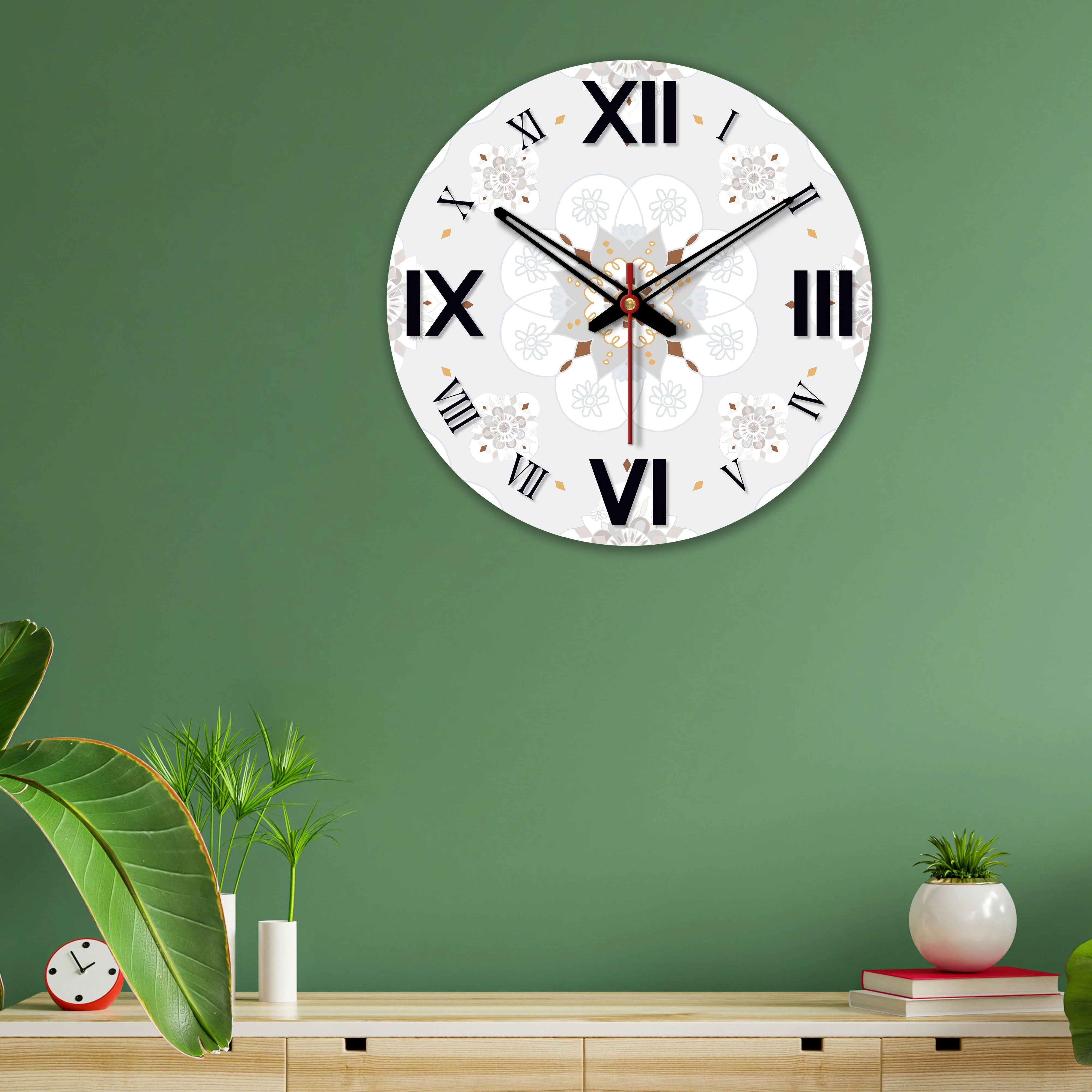 Decorative Pattern Wooden Wall Clock - Image 2