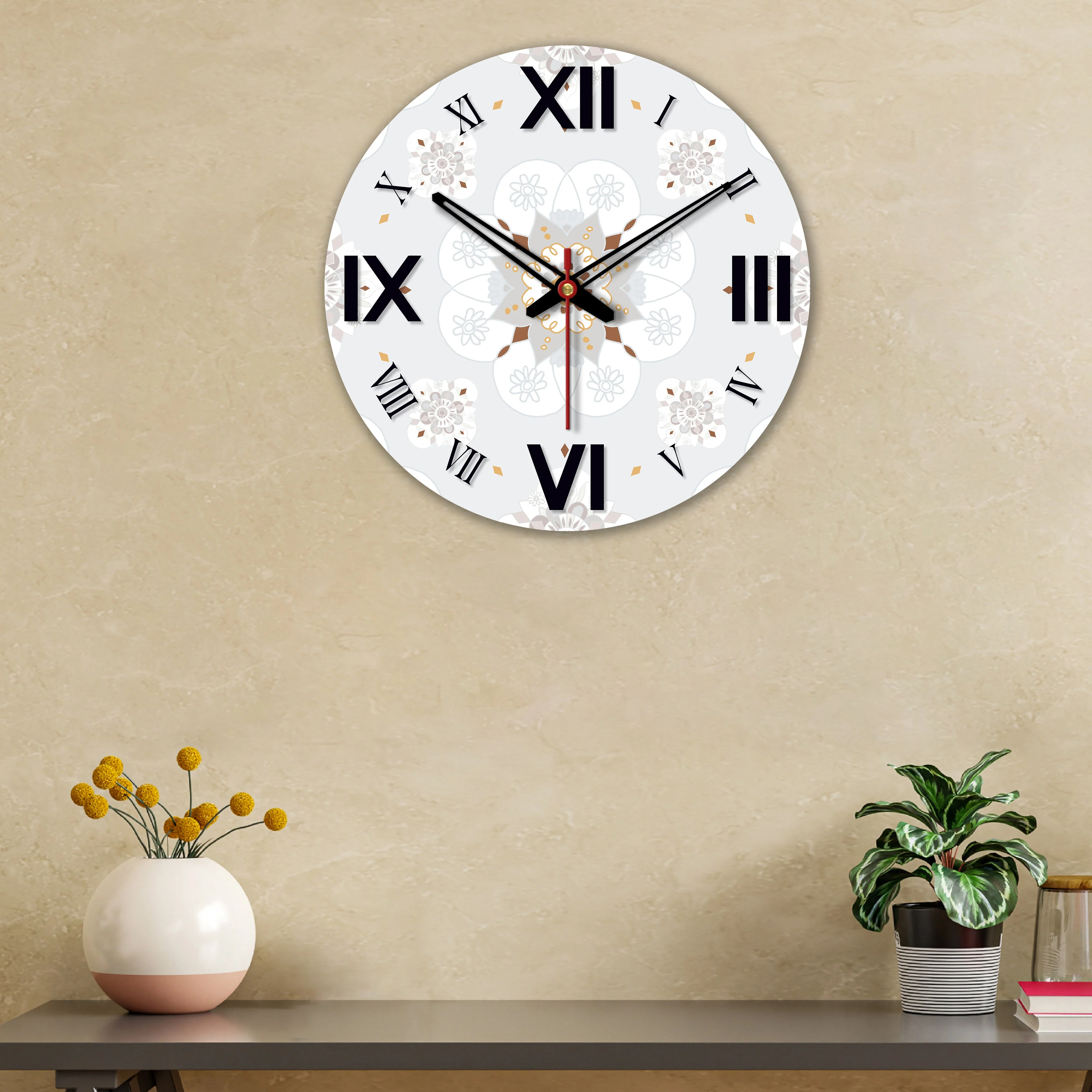 Decorative Pattern Wooden Wall Clock - Image 3