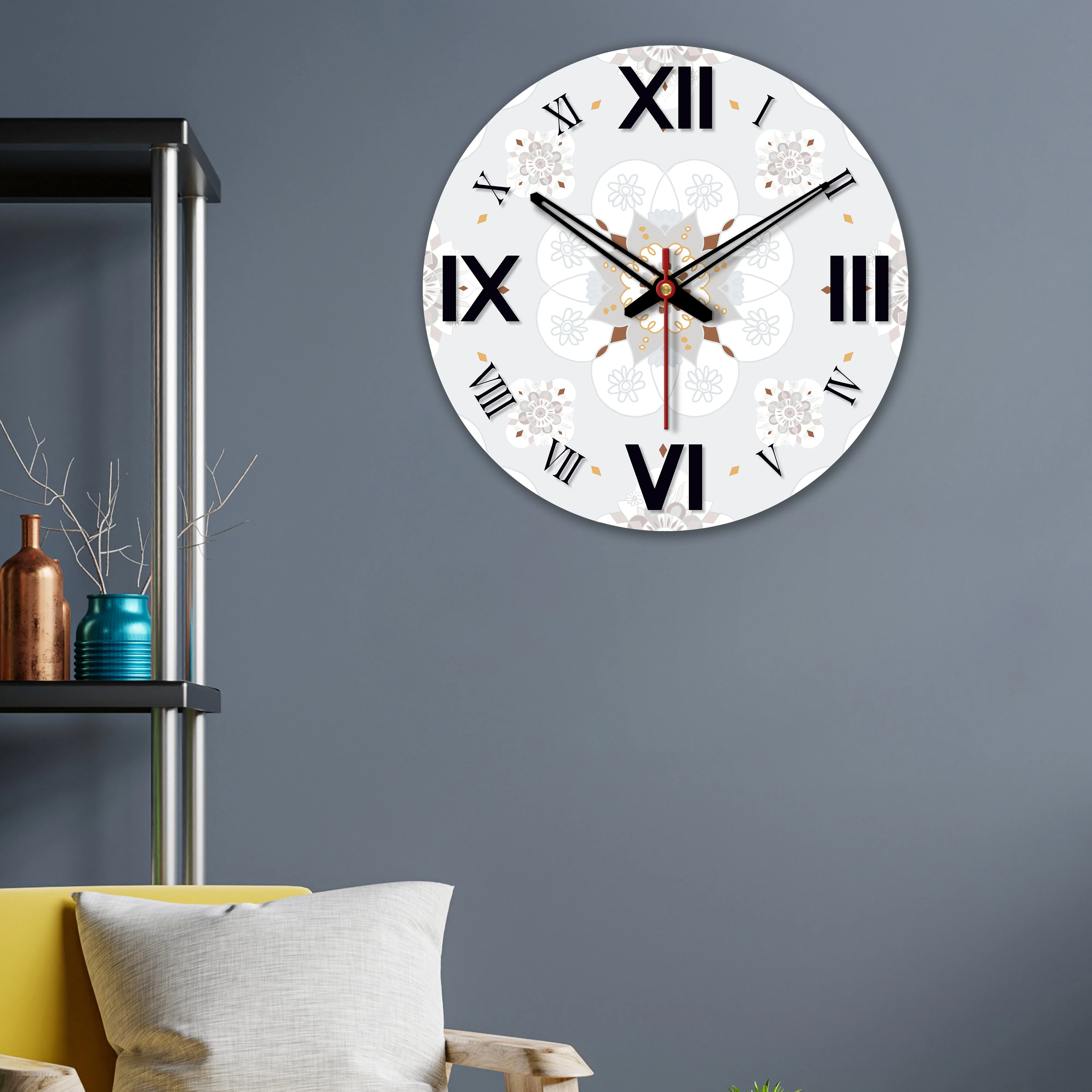 Decorative Pattern Wooden Wall Clock - Image 4