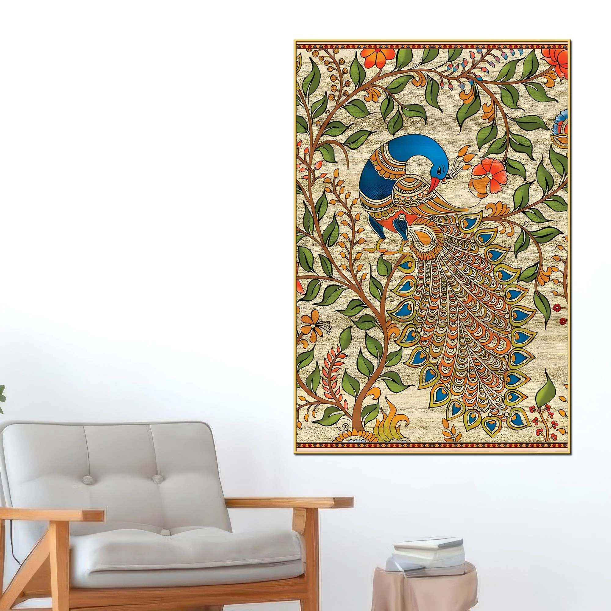 Decorative Peacock Canvas Painting | Luxury Wall Art