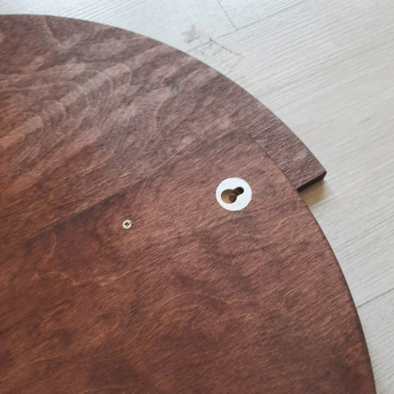 Decorative Round Panel with Carved Wood and Matte Black Finish - Image 5
