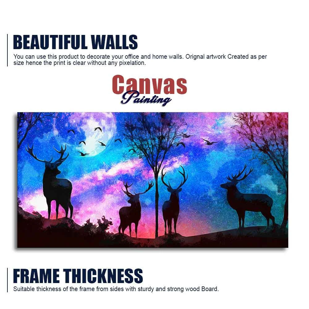 Deer Silhouette Colorful Sky Wall Painting - Image 6