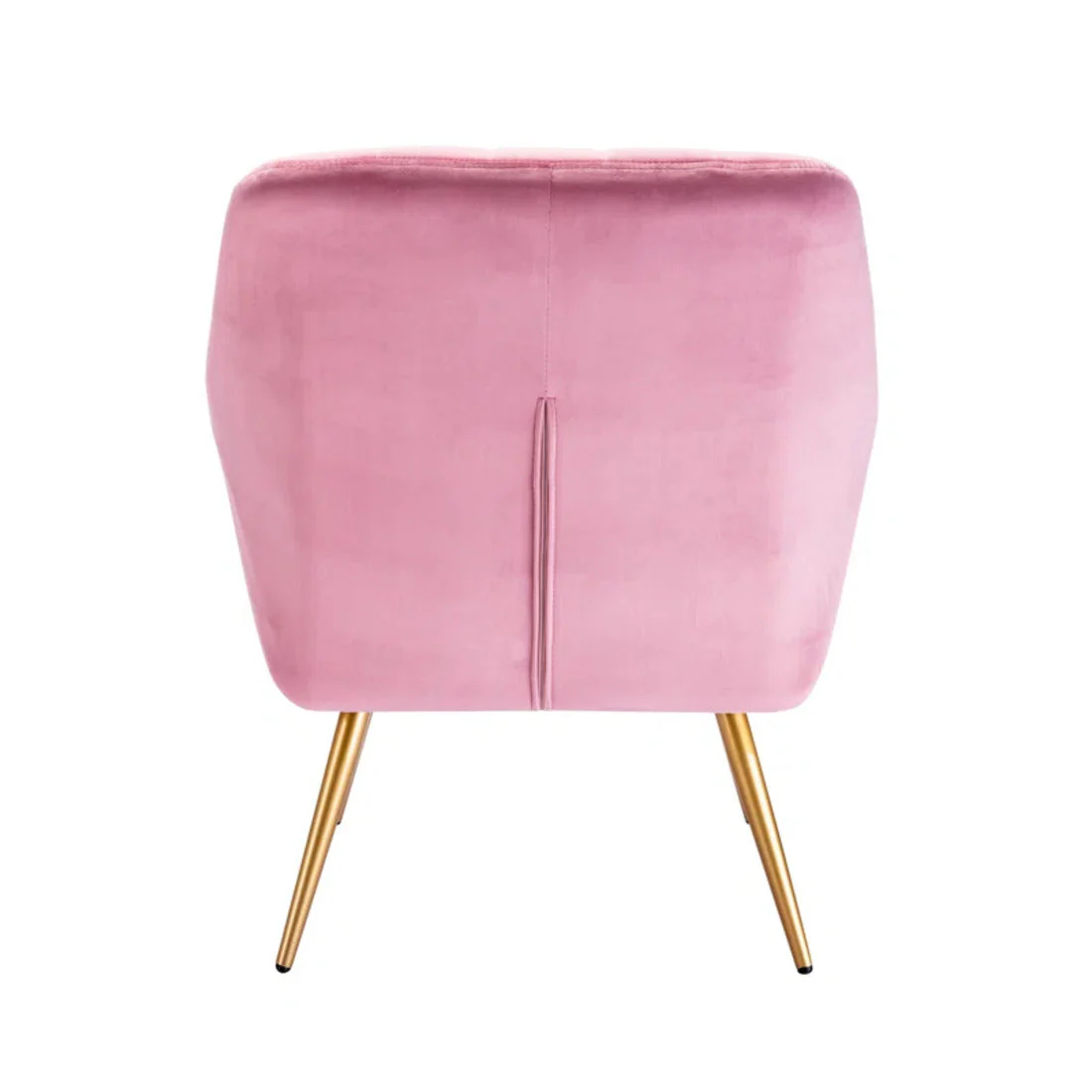 Dense Padded Bright Pink Comfy Velvet Accent Chair - Image 3