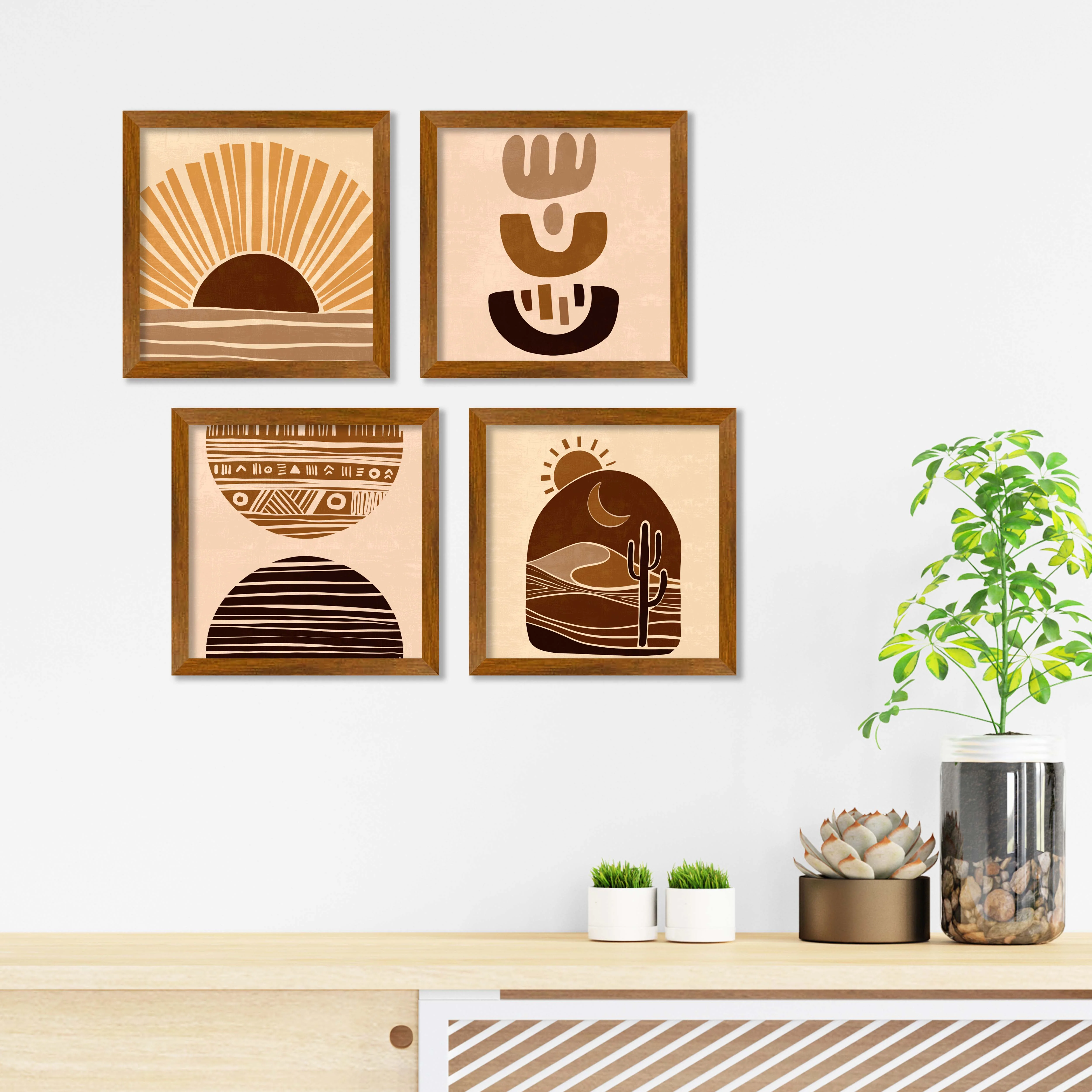 Desert Abstract Art Wall Frame Set of Four - Image 2