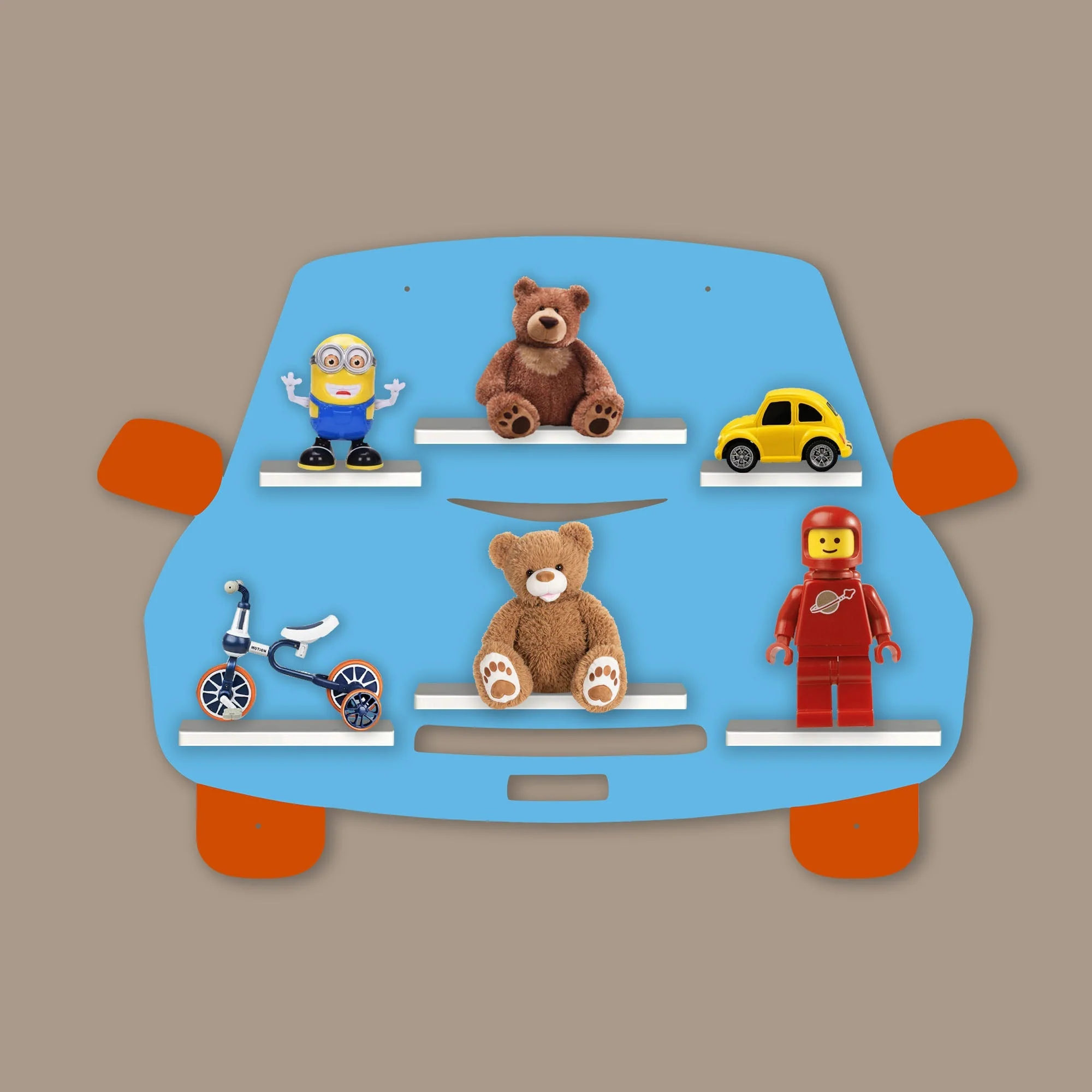 Designer Car Wooden LED Light Wall Shelf for Kids - Image 3