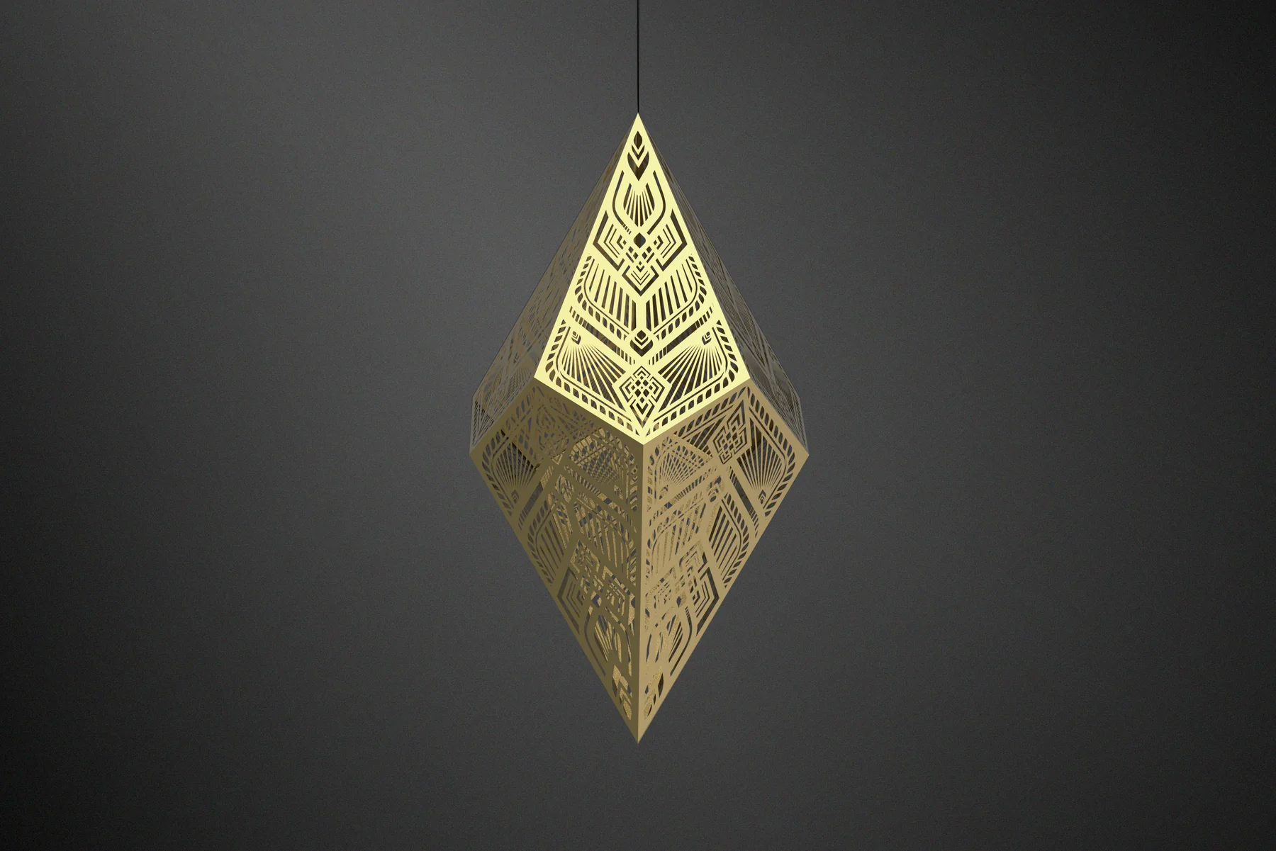 Designer Laser-Cut Hanging Lamp - Image 2