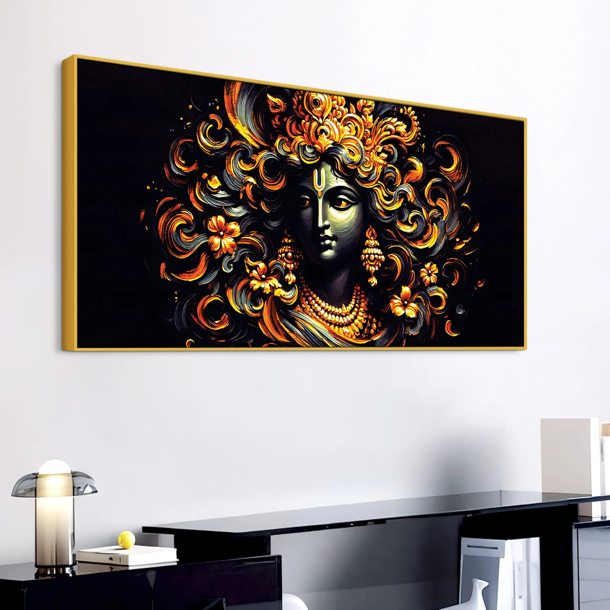Designer Lord Krishna Canvas Painting for Luxury Wall Decoration - Image 5