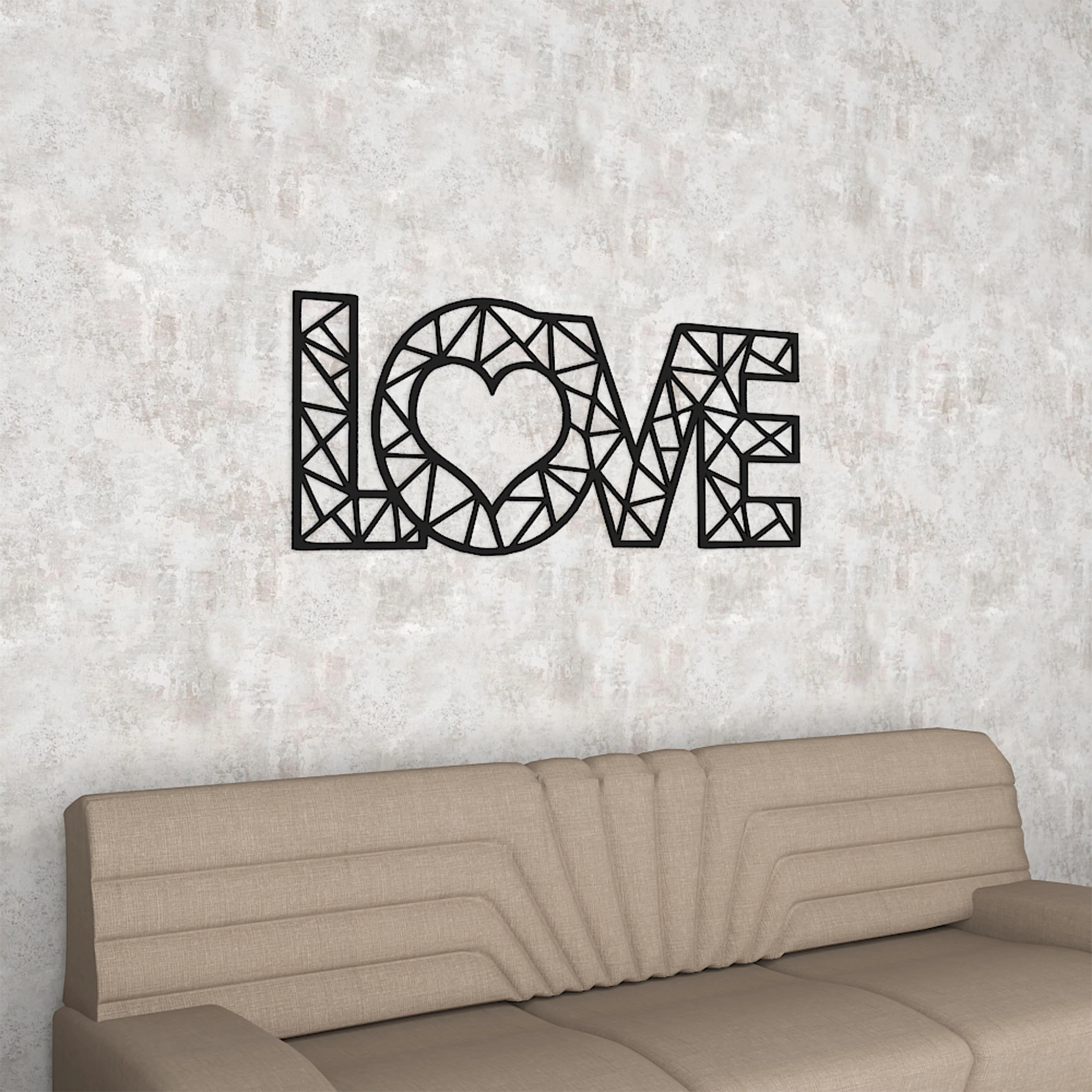 Designer Love Text in Black Premium Wooden Wall Hanging - Image 3