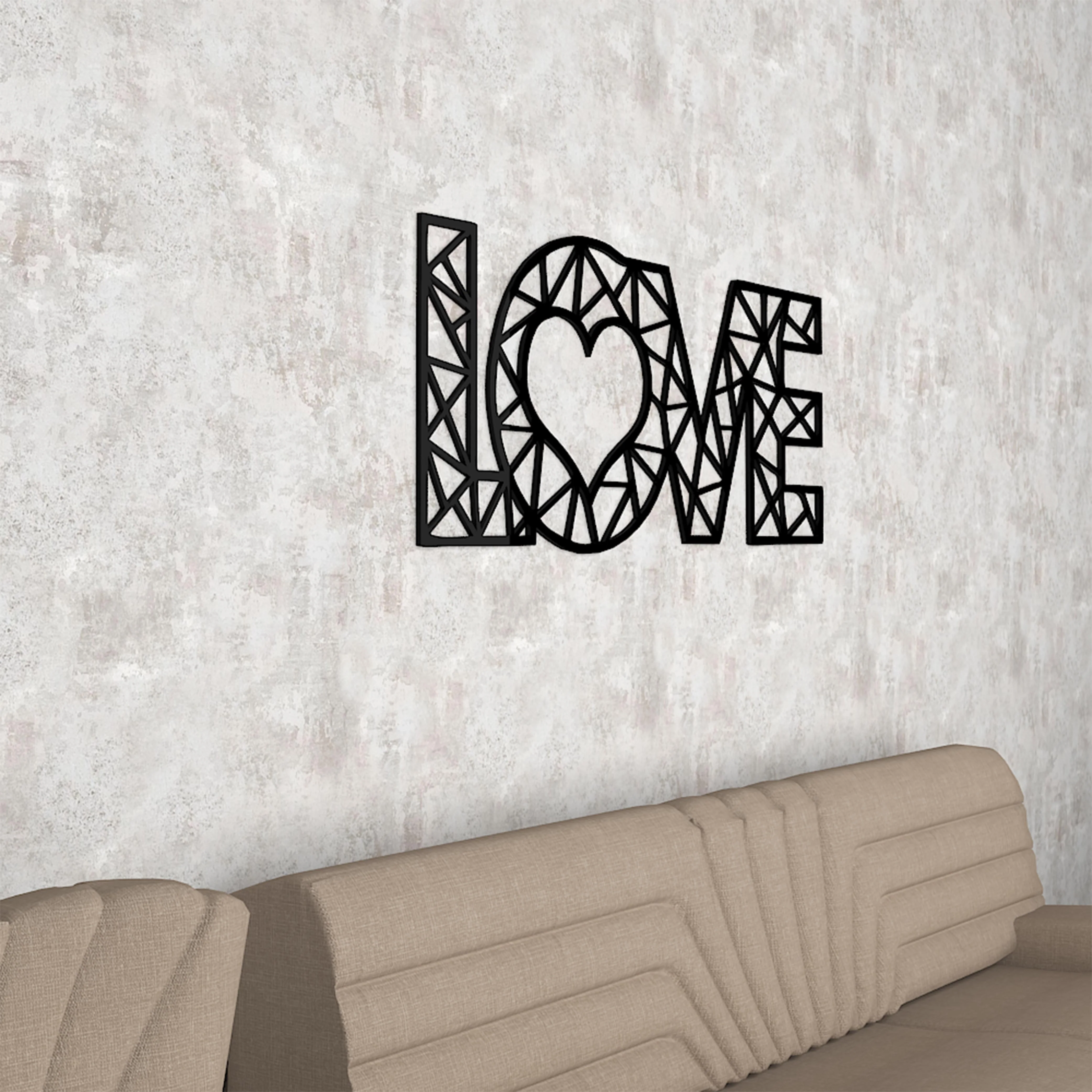 Designer Love Text in Black Premium Wooden Wall Hanging - Image 4