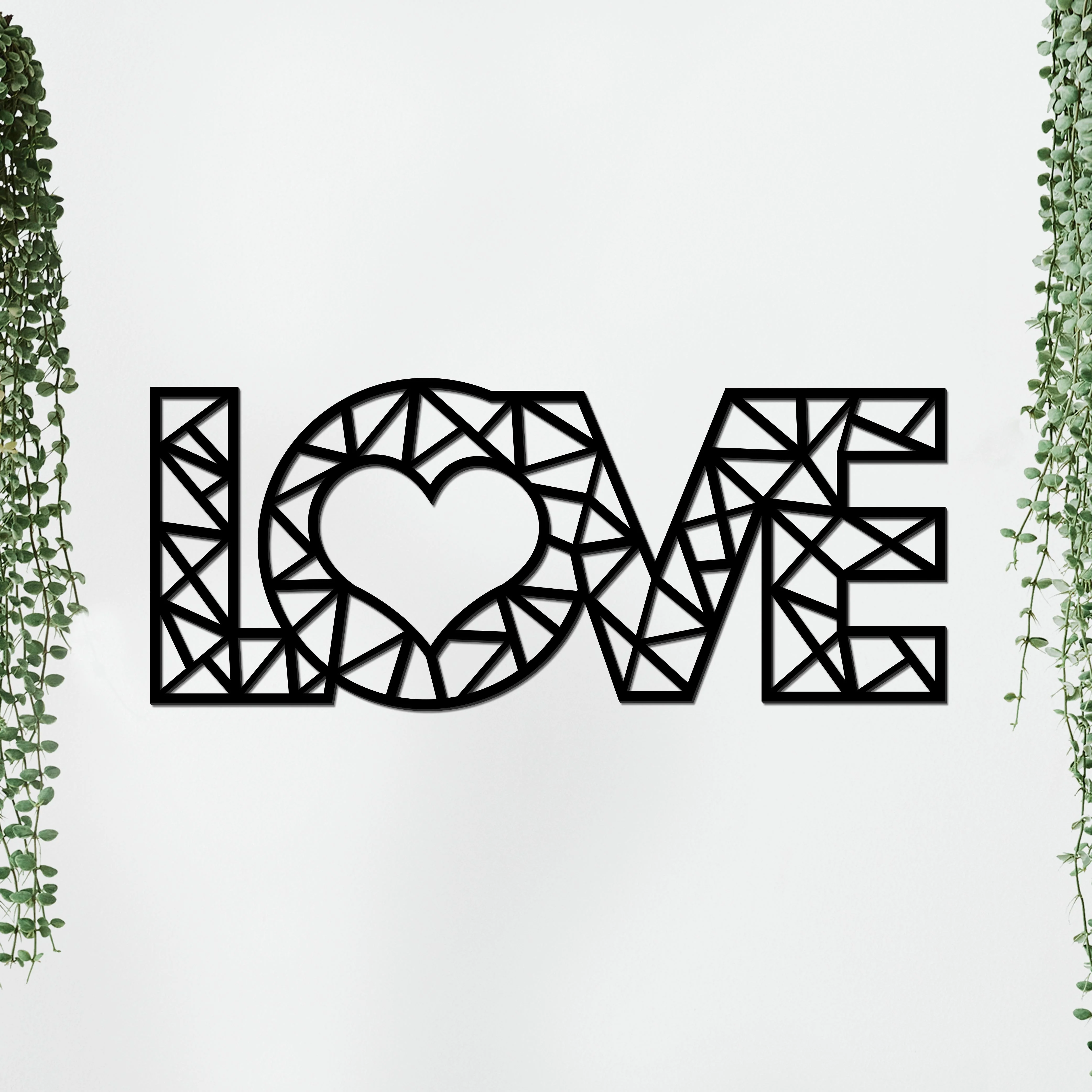 Designer Love Text in Black Premium Wooden Wall Hanging - Image 5