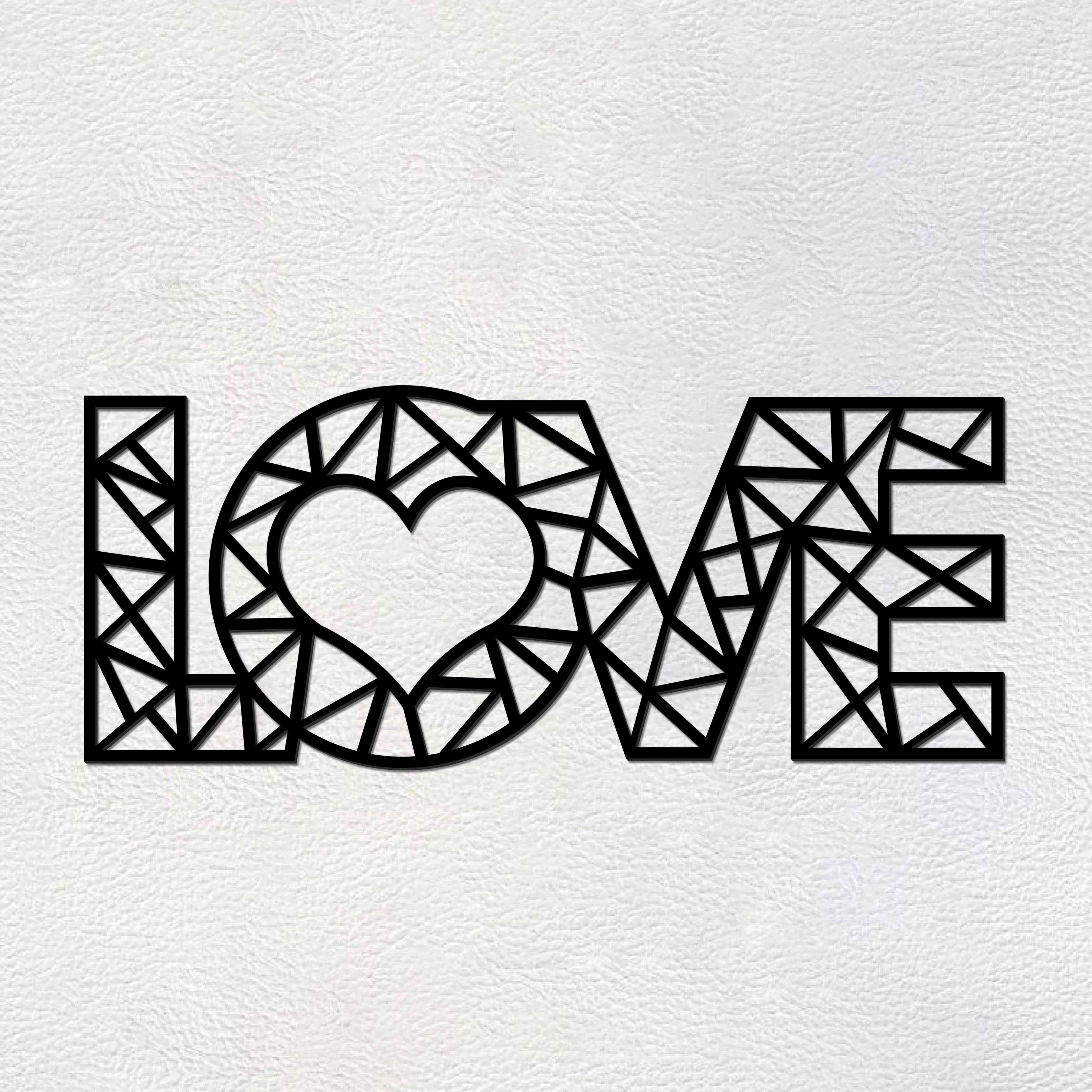 Designer Love Text in Black Premium Wooden Wall Hanging - Image 6