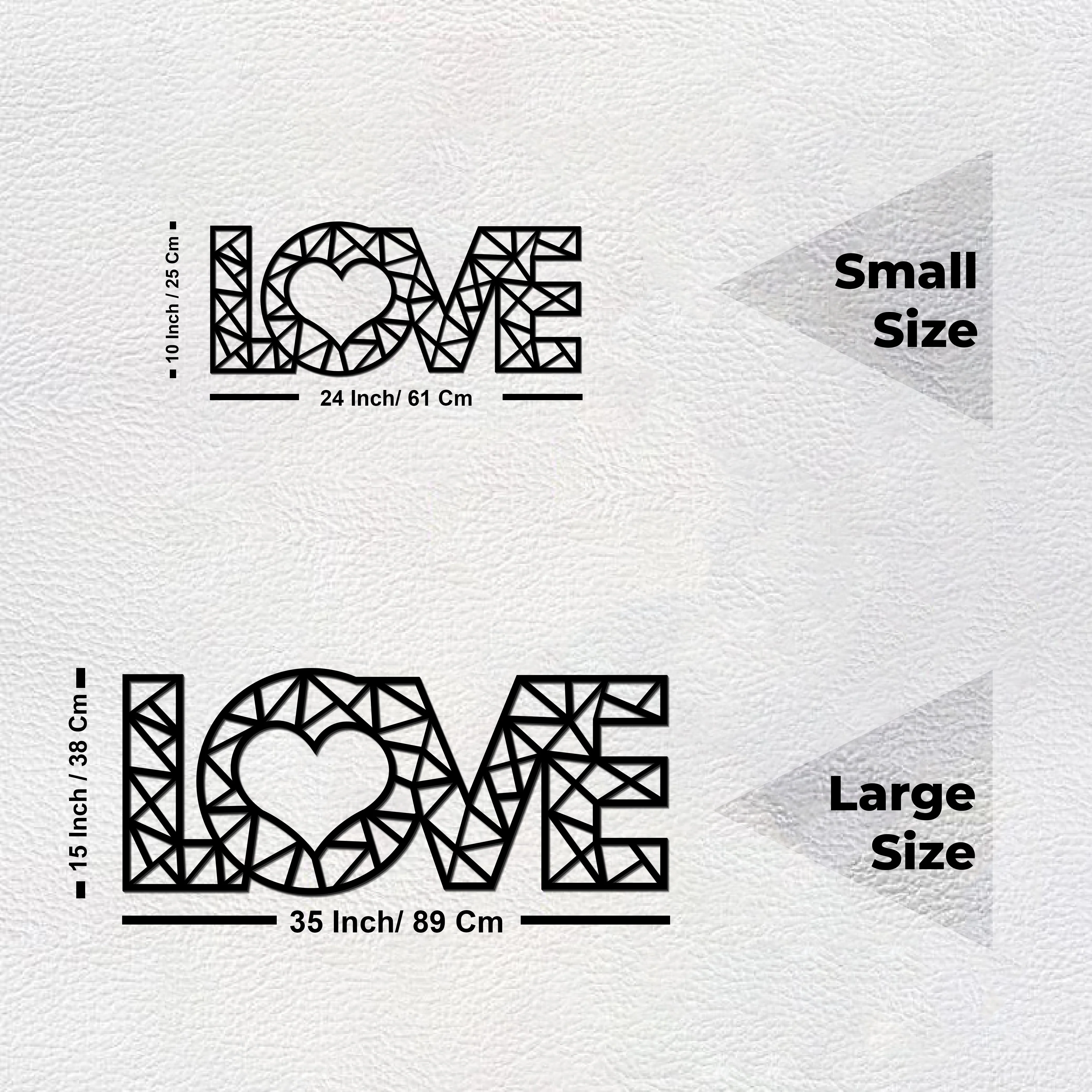 Designer Love Text in Black Premium Wooden Wall Hanging - Image 7