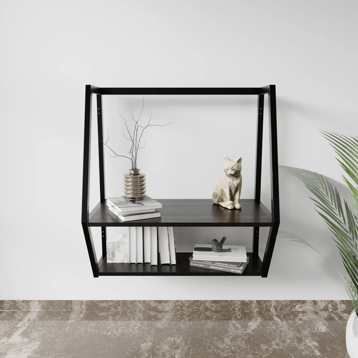 Designer Wooden Wall Mounted Desk for Books & Decor - Image 12