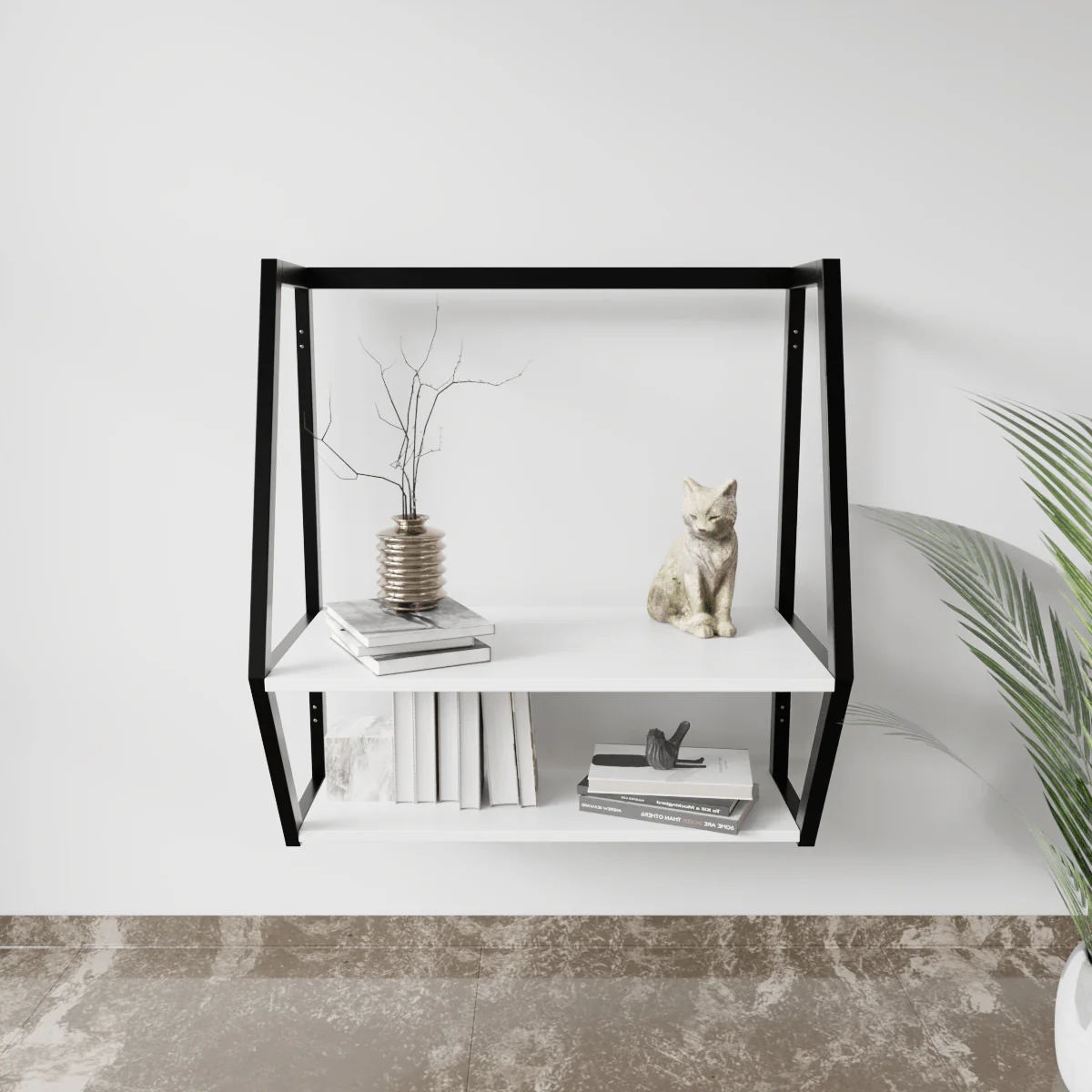 Designer Wooden Wall Mounted Desk for Books & Decor - Image 13