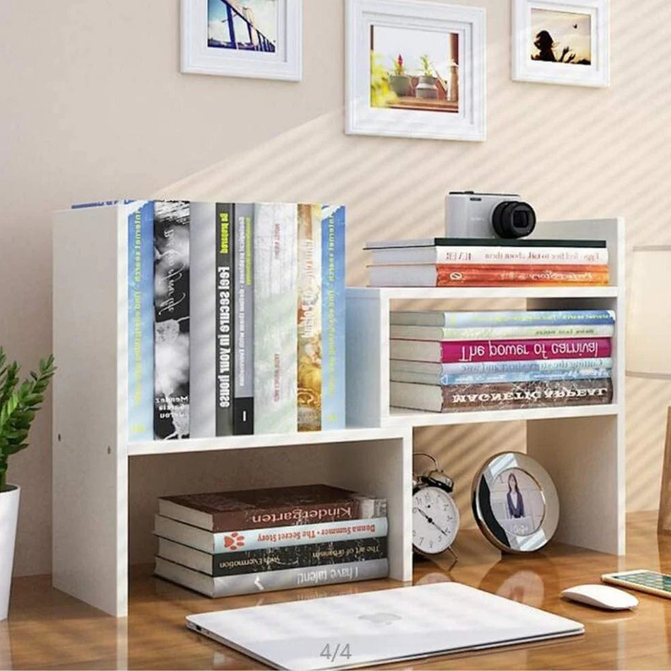 Desktop Wooden Book Rack | Office Desk Organizer & Storage Shelf - Image 10