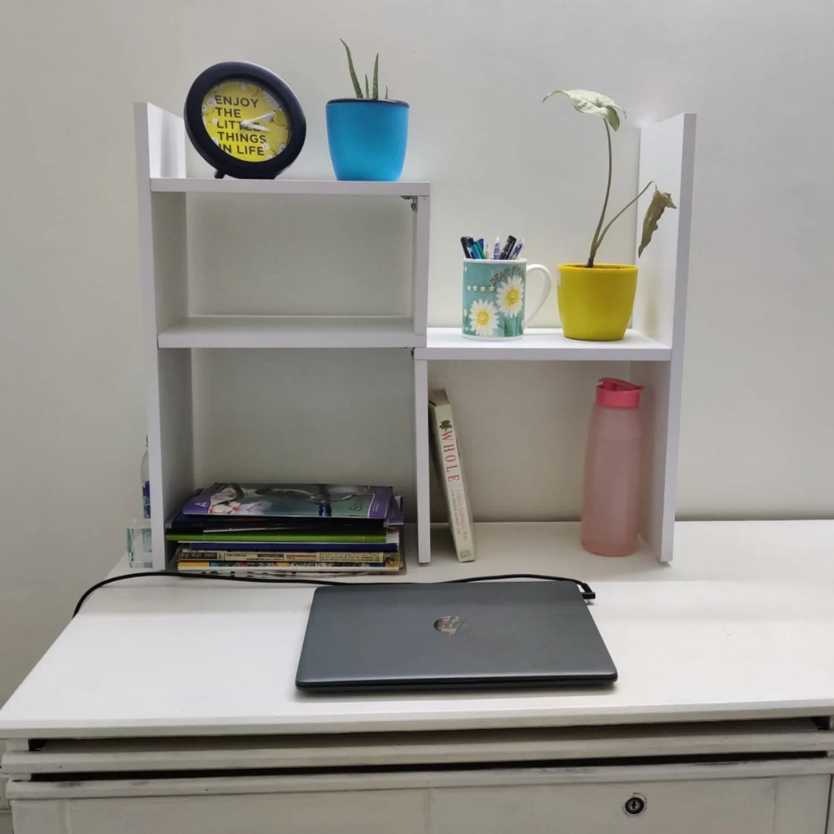 Desktop Wooden Book Rack | Office Desk Organizer & Storage Shelf - Image 12