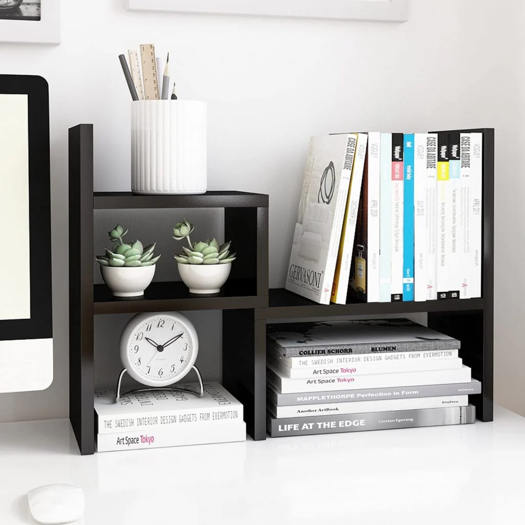Desktop Wooden Book Rack | Office Desk Organizer & Storage Shelf - Image 6