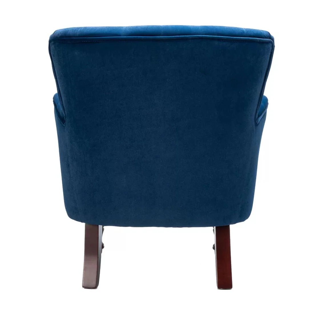 Detailed Tufted Super Comfy Navy Blue Velvet Sofa Lounge Chair - Image 3