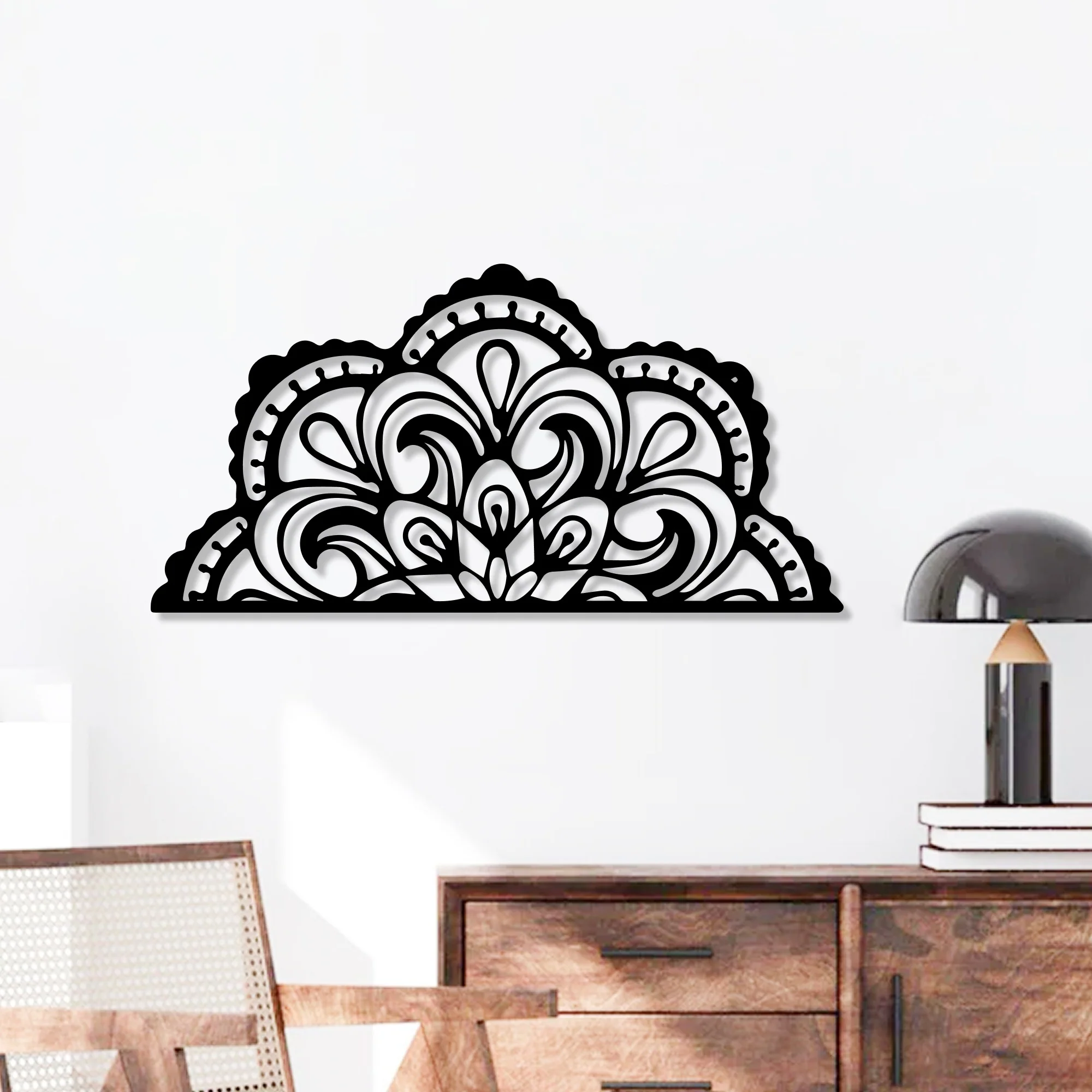 Devided Mandal Pattern Design Metal Art Wall Decor - Image 2