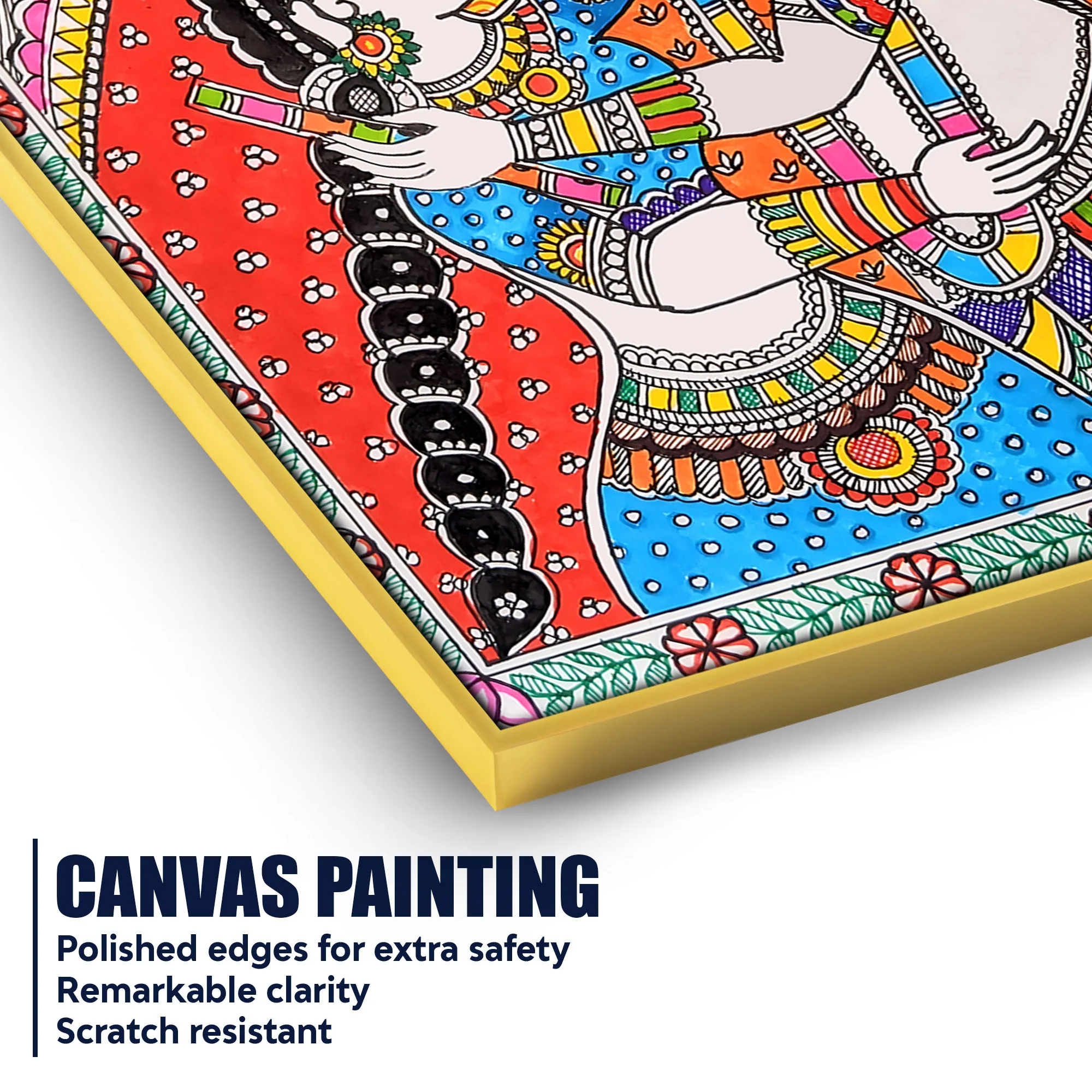 Devotion Radha Krishna Canvas Painting - Image 4