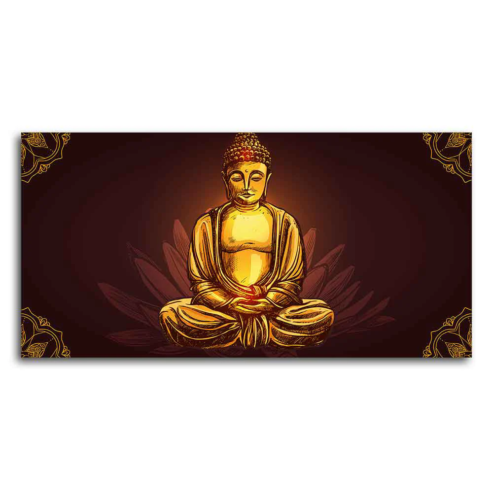 Devotional Buddha Meditating Canvas Wall Painting - Image 4