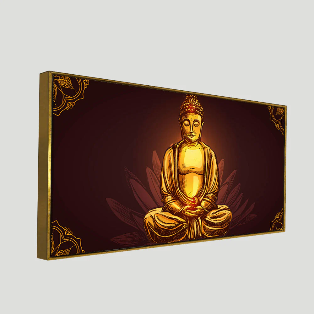 Devotional Buddha Meditating Canvas Wall Painting - Image 5