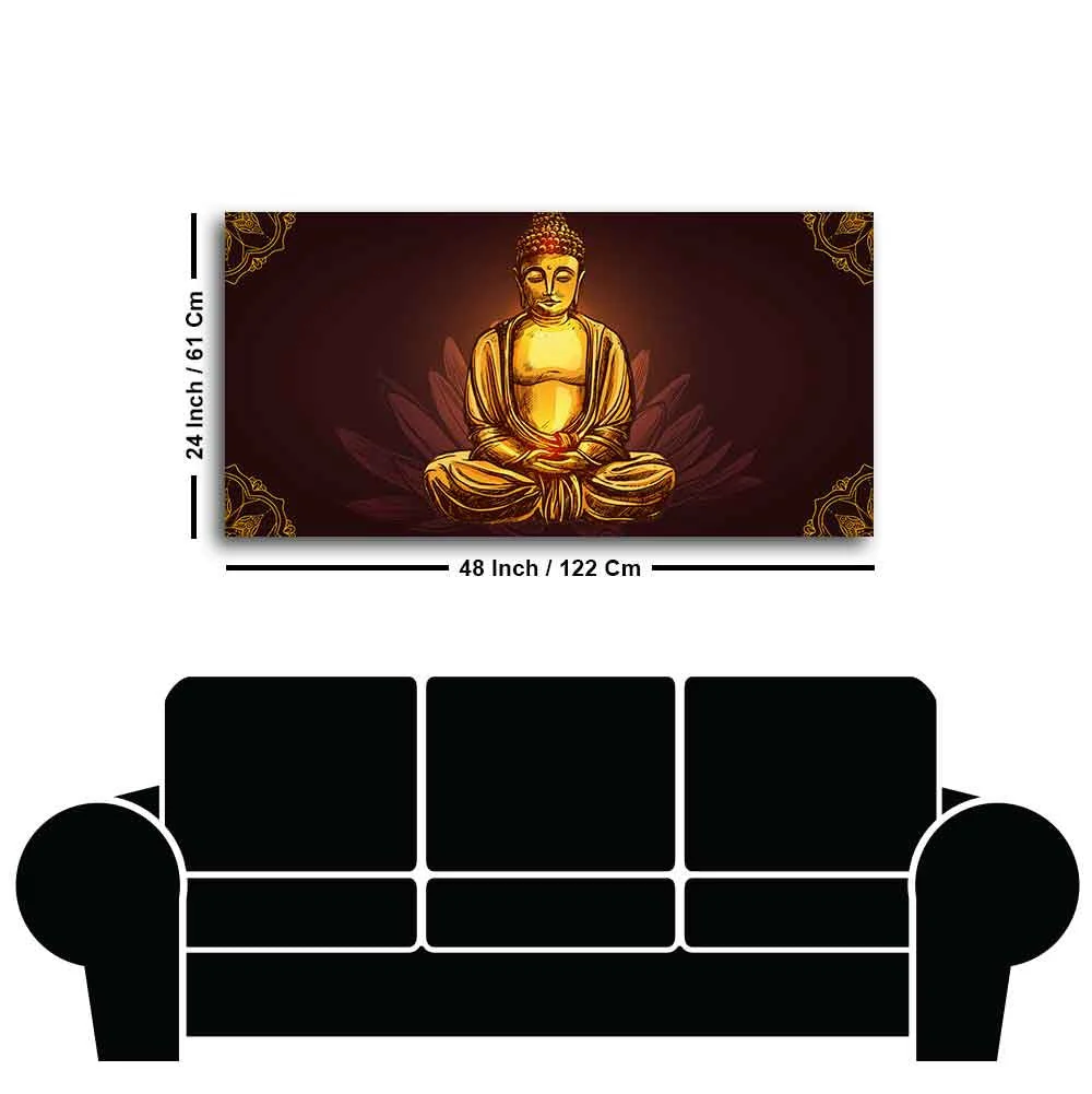 Devotional Buddha Meditating Canvas Wall Painting - Image 7