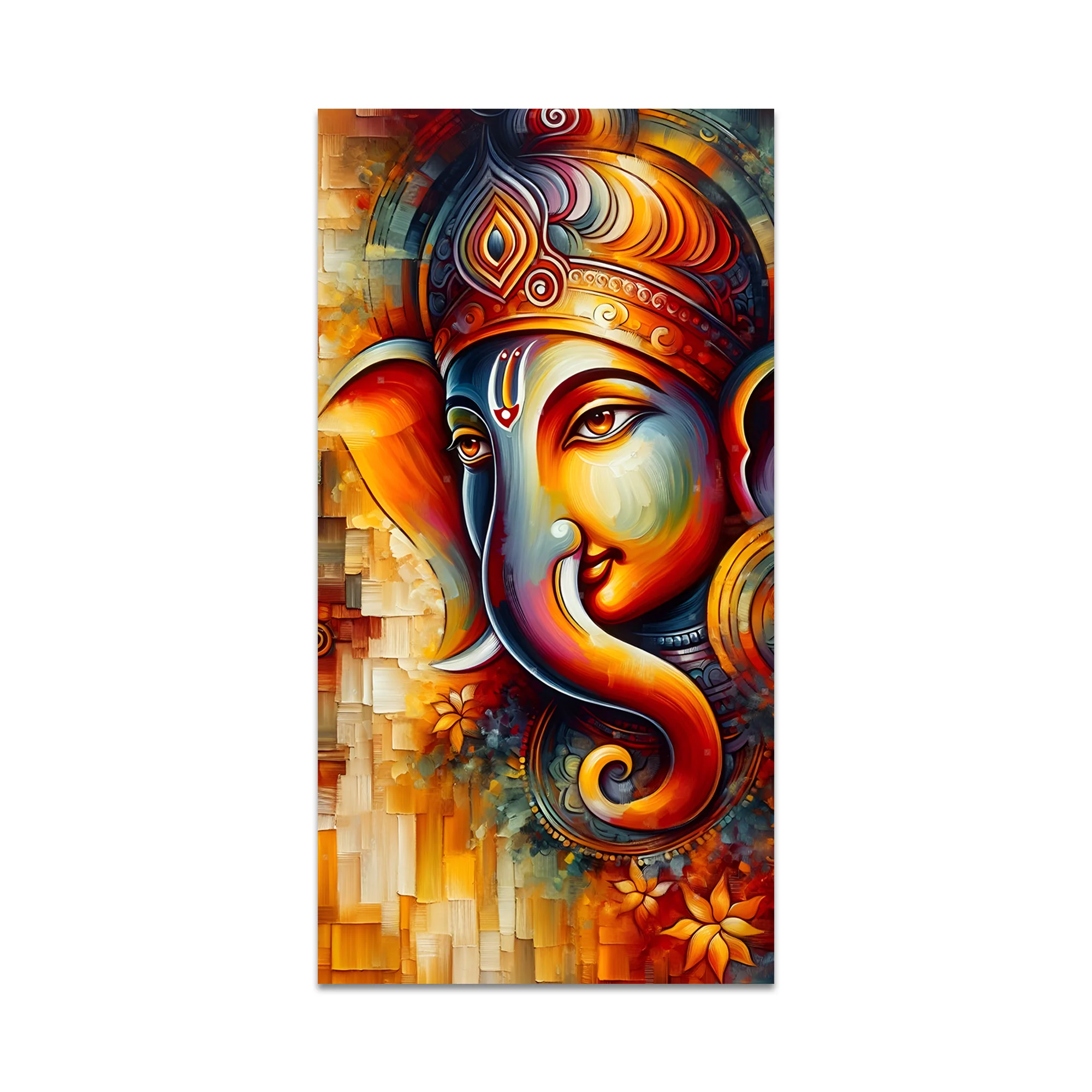 Divine Art of Lord Ganesha Premium Canvas Wall Painting - Image 4