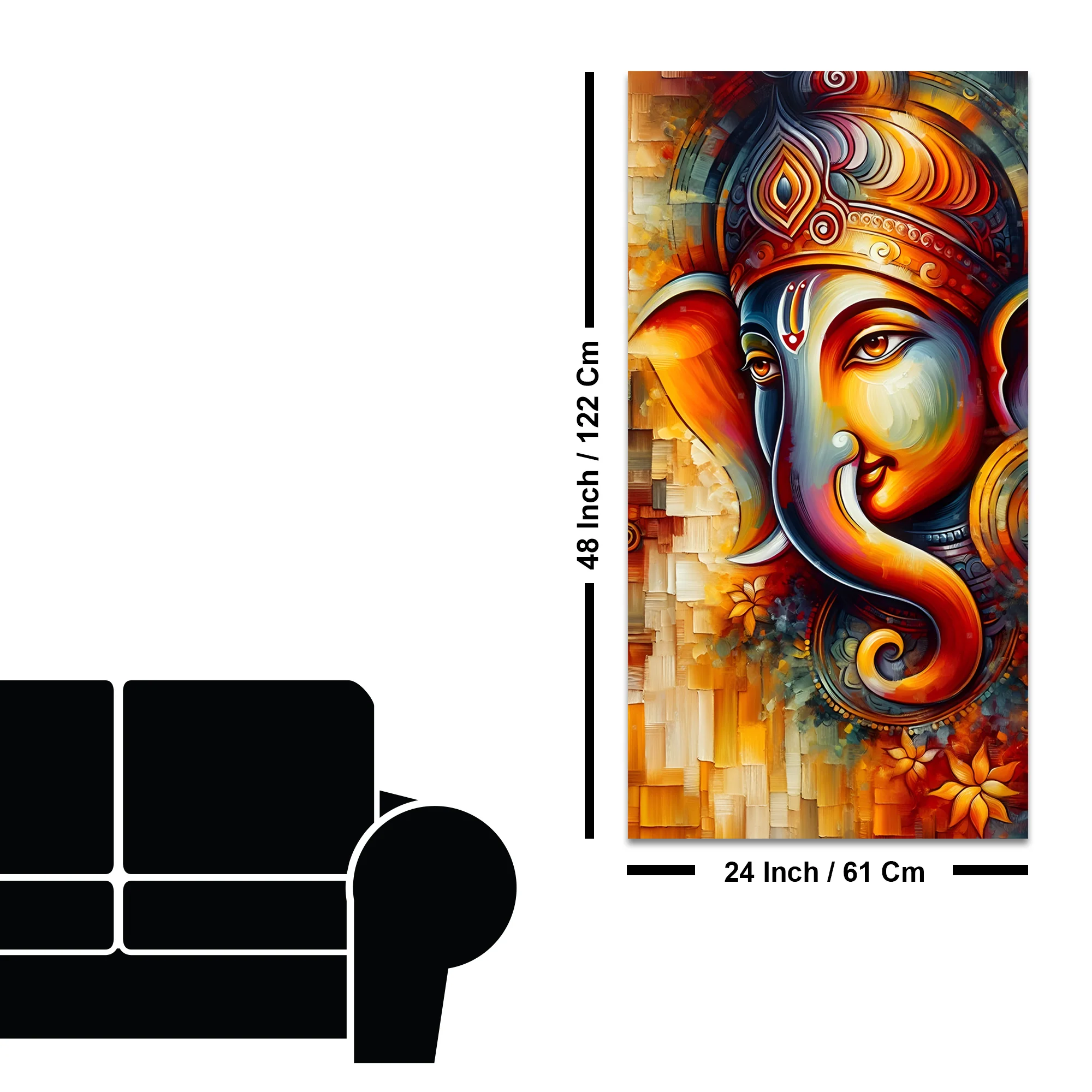 Divine Art of Lord Ganesha Premium Canvas Wall Painting - Image 7