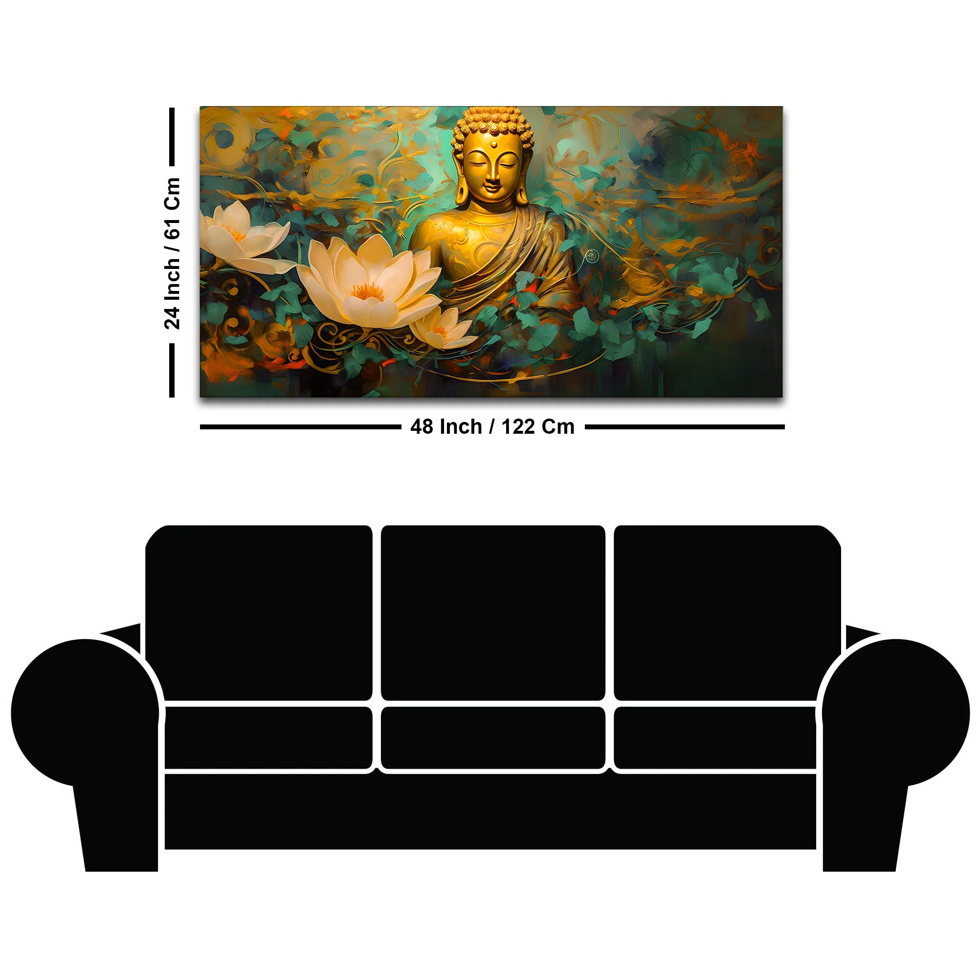 Divine Buddha Lotus Wall Painting for Calm & Spiritual Spaces - Image 8