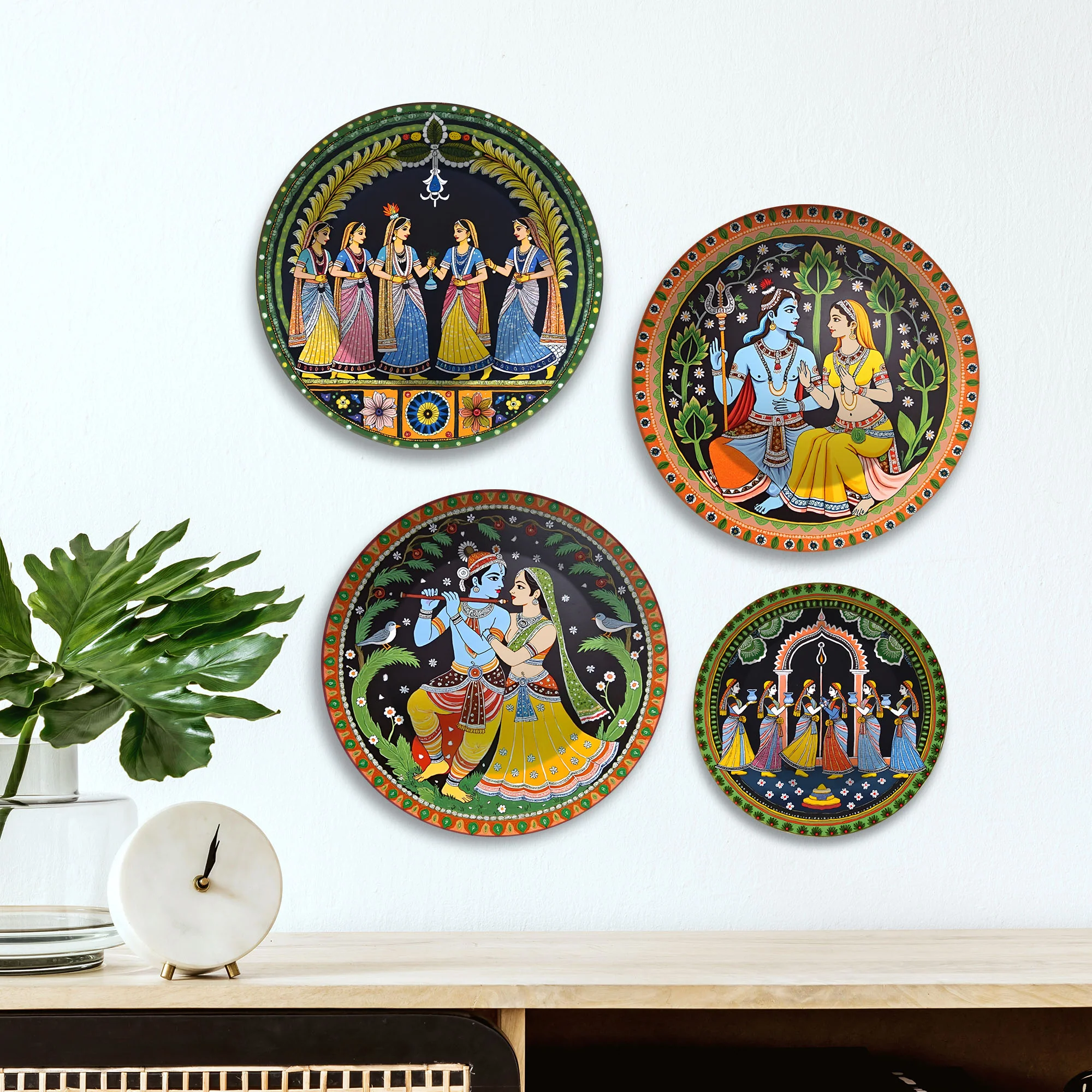 Divine Couples Sacred Love Premium Wall Plates Painting Set of Four - Image 2