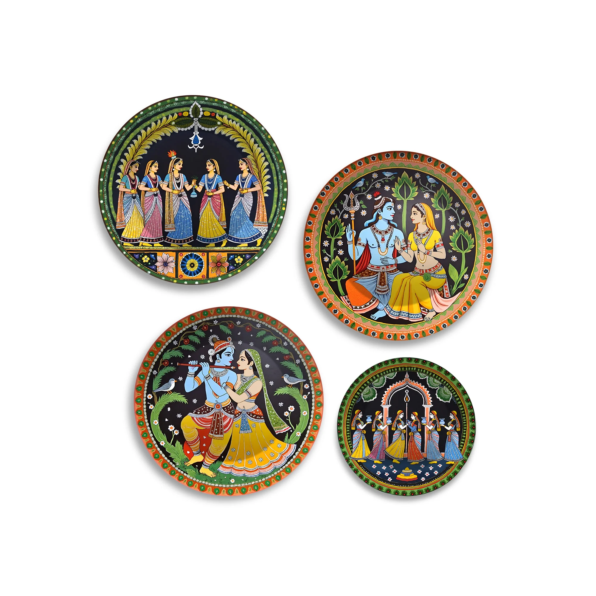 Divine Couples Sacred Love Premium Wall Plates Painting Set of Four - Image 4