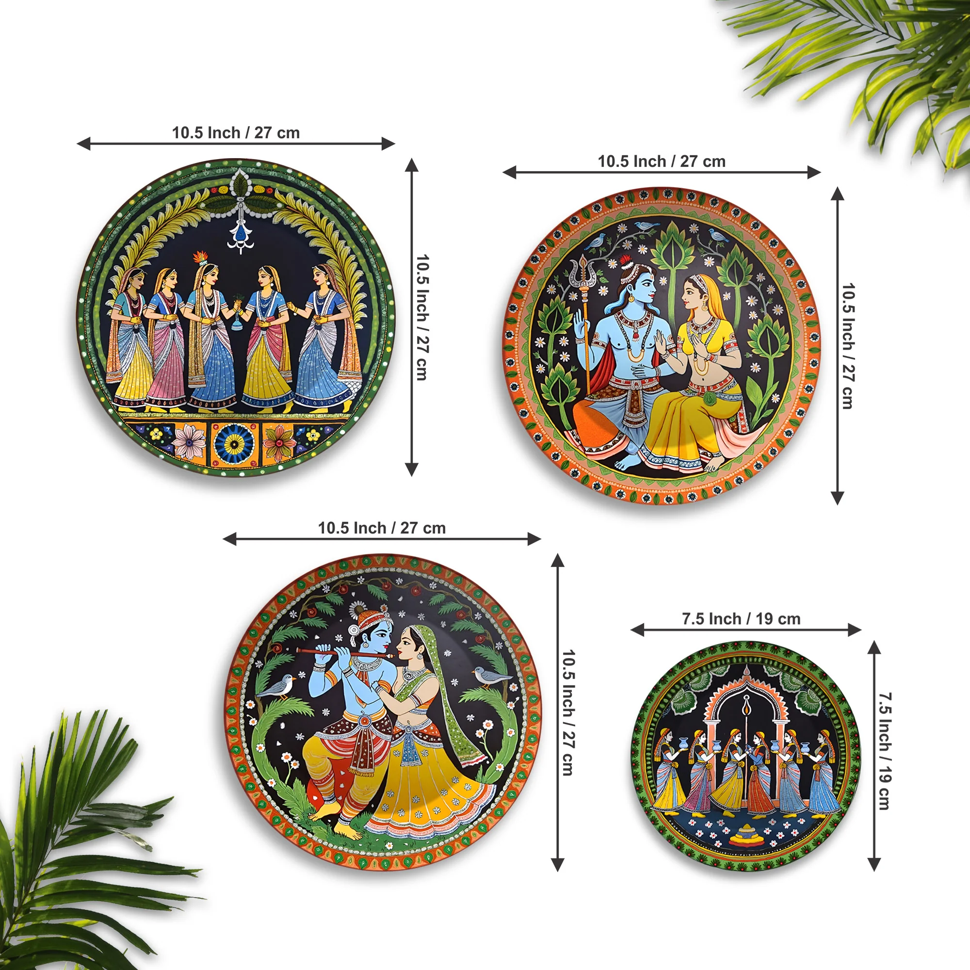 Divine Couples Sacred Love Premium Wall Plates Painting Set of Four - Image 6