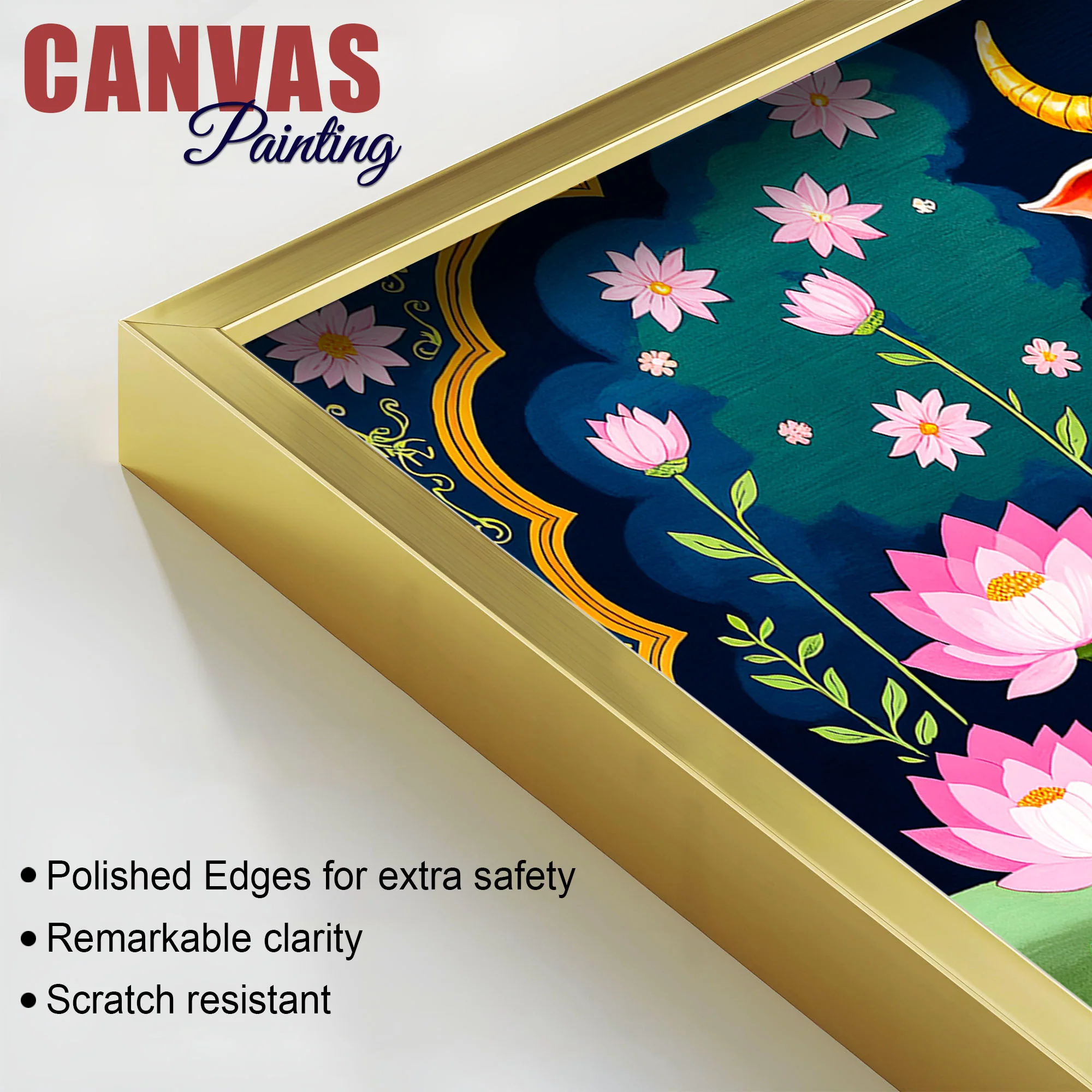 Divine Cow & Calf Pichwai Painting | Positive Energy Wall Decor - Image 6