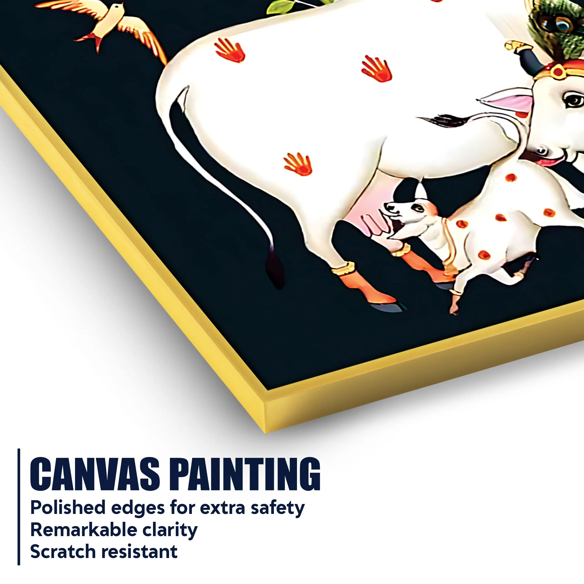 Divine Cow Pichwai Canvas Painting | Spiritual Home Decor - Image 4