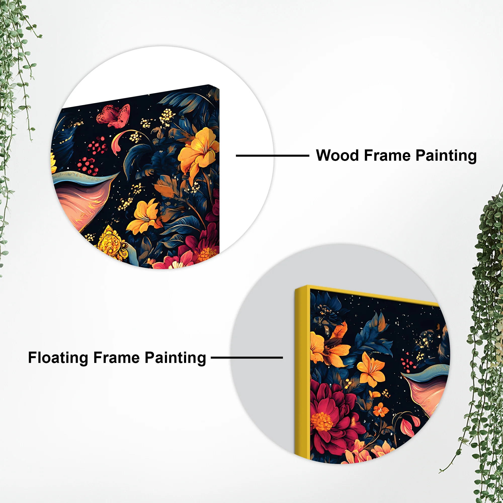 Divine Floral Majesty Lord Ganapati In Blossom Premium Canvas Wall Painting for Home & Office – Modern Devotional Wall Decor - Image 7