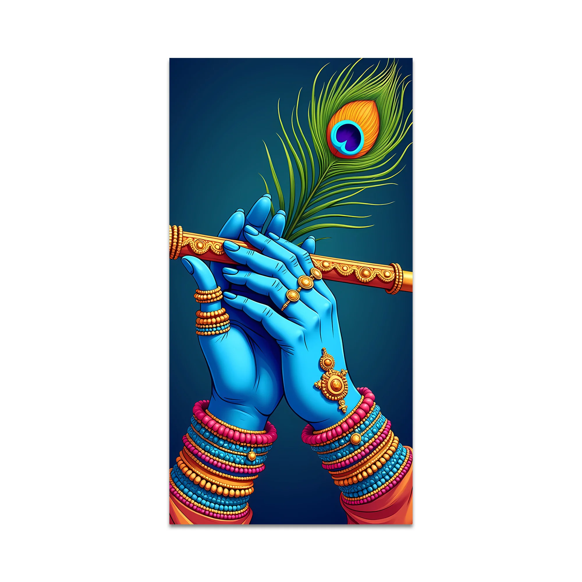 Divine Flute of Lord Krishna Premium Canvas Wall Painting - Image 4