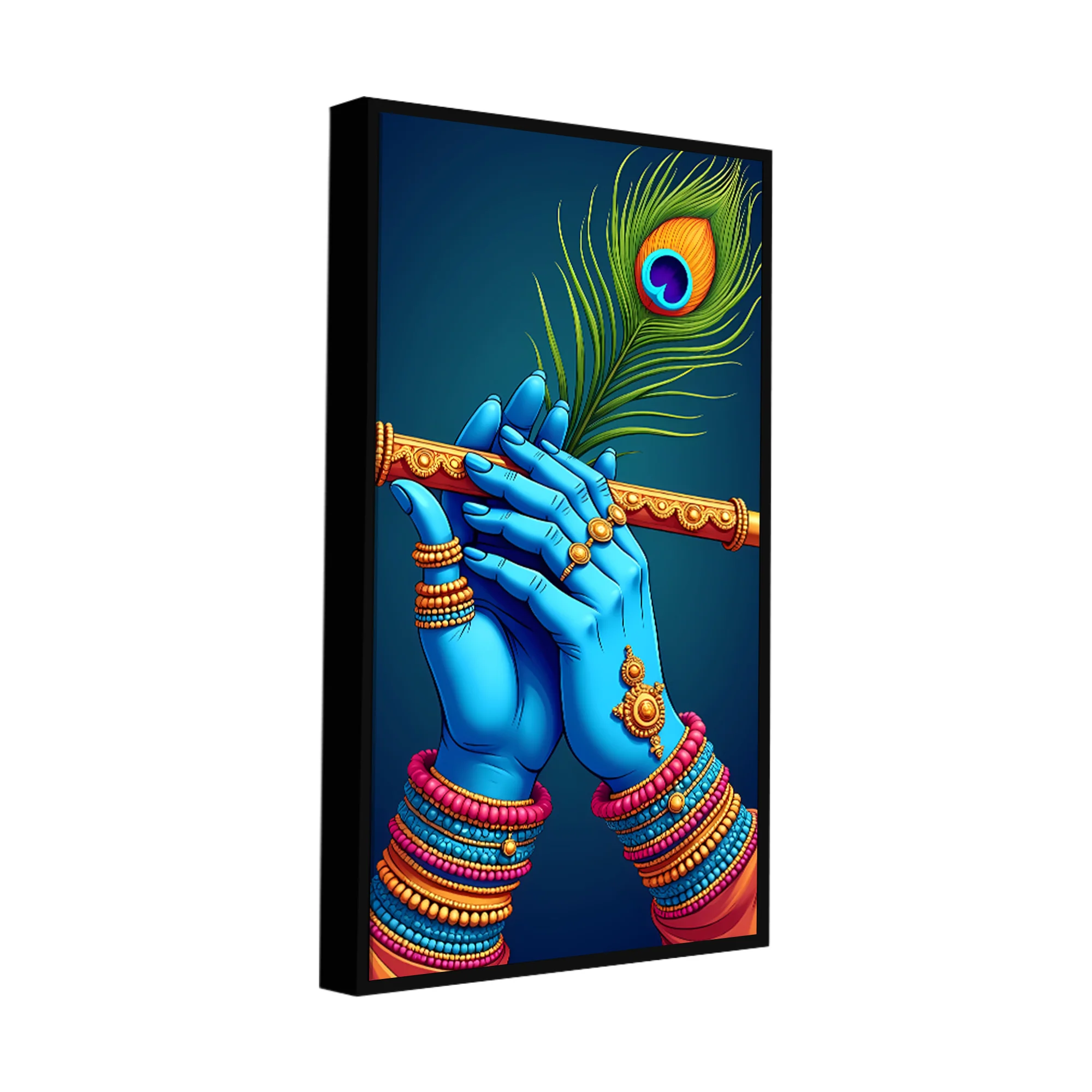 Divine Flute of Lord Krishna Premium Canvas Wall Painting - Image 6