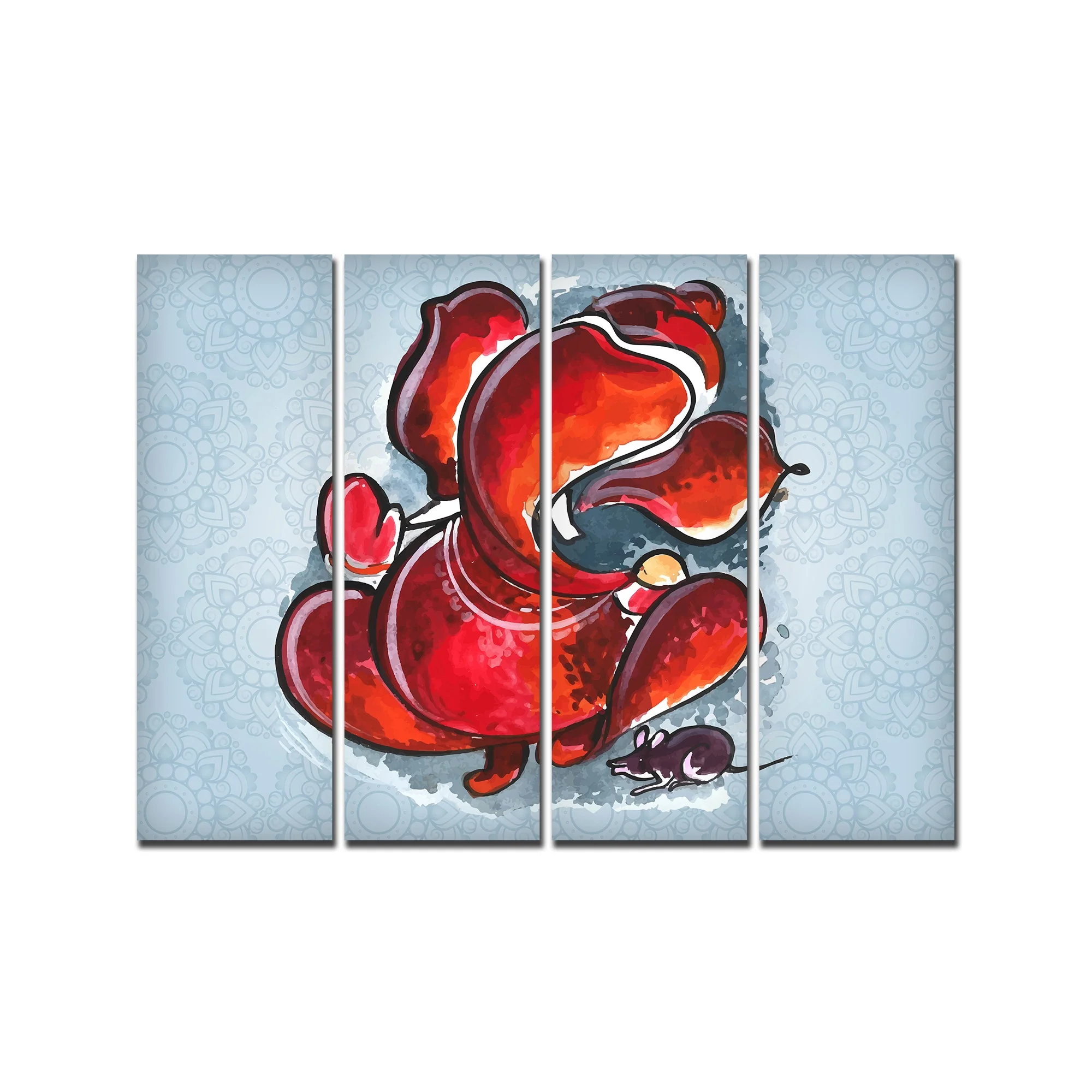 Divine Ganesha Abstract Art Canvas Wall Painting Set of 4 - Image 4