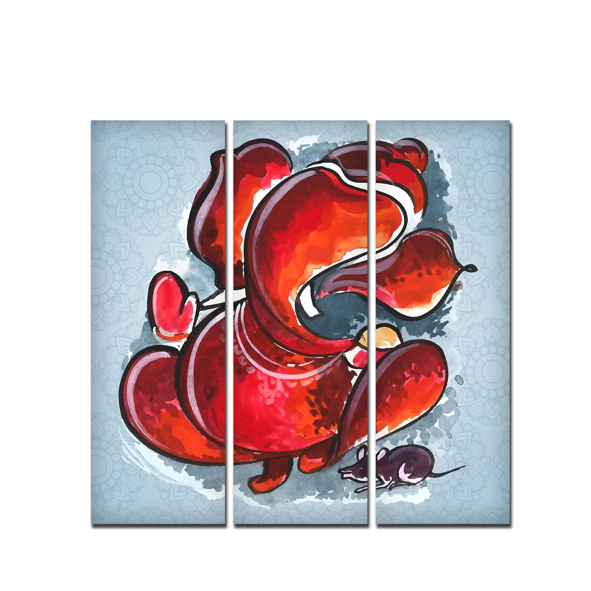 Divine Ganesha Abstract Art Canvas Wall Painting Set of Three - Image 4