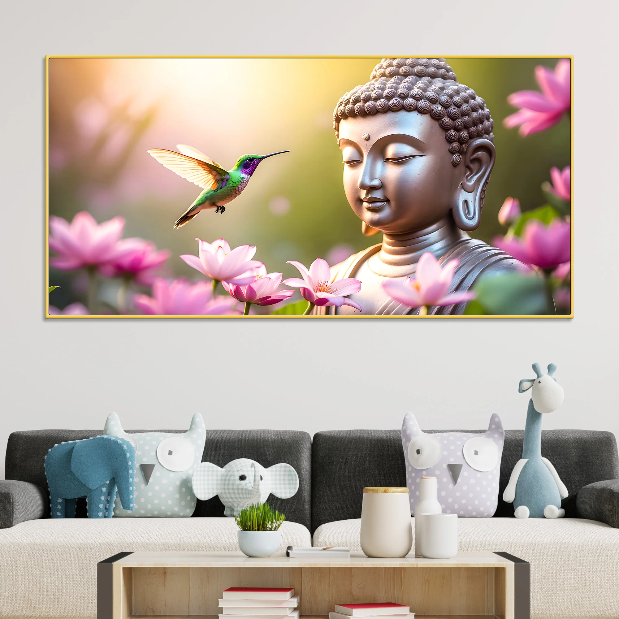 Divine Gautam Buddha Canvas Painting for Wall Decoration