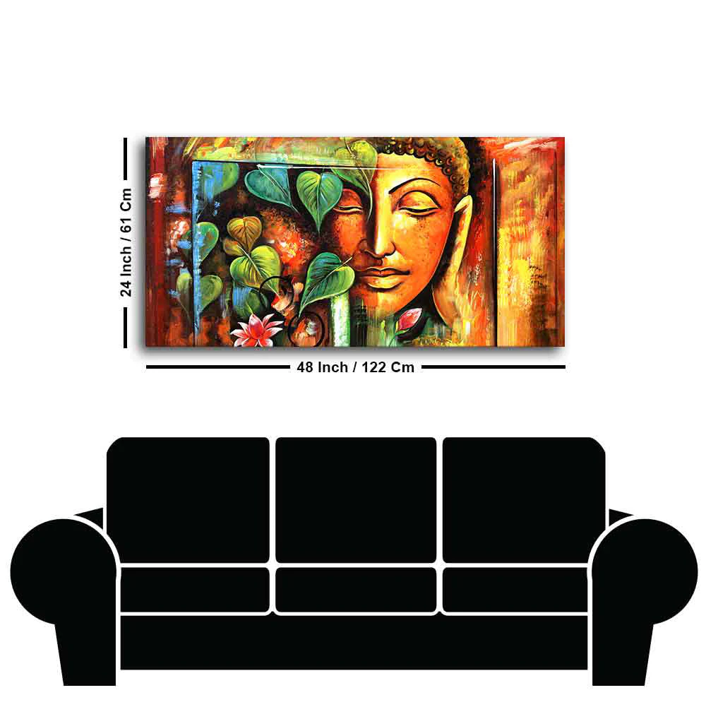 Divine Gautama Buddha Face Premium Frame Wall Painting - Image 7