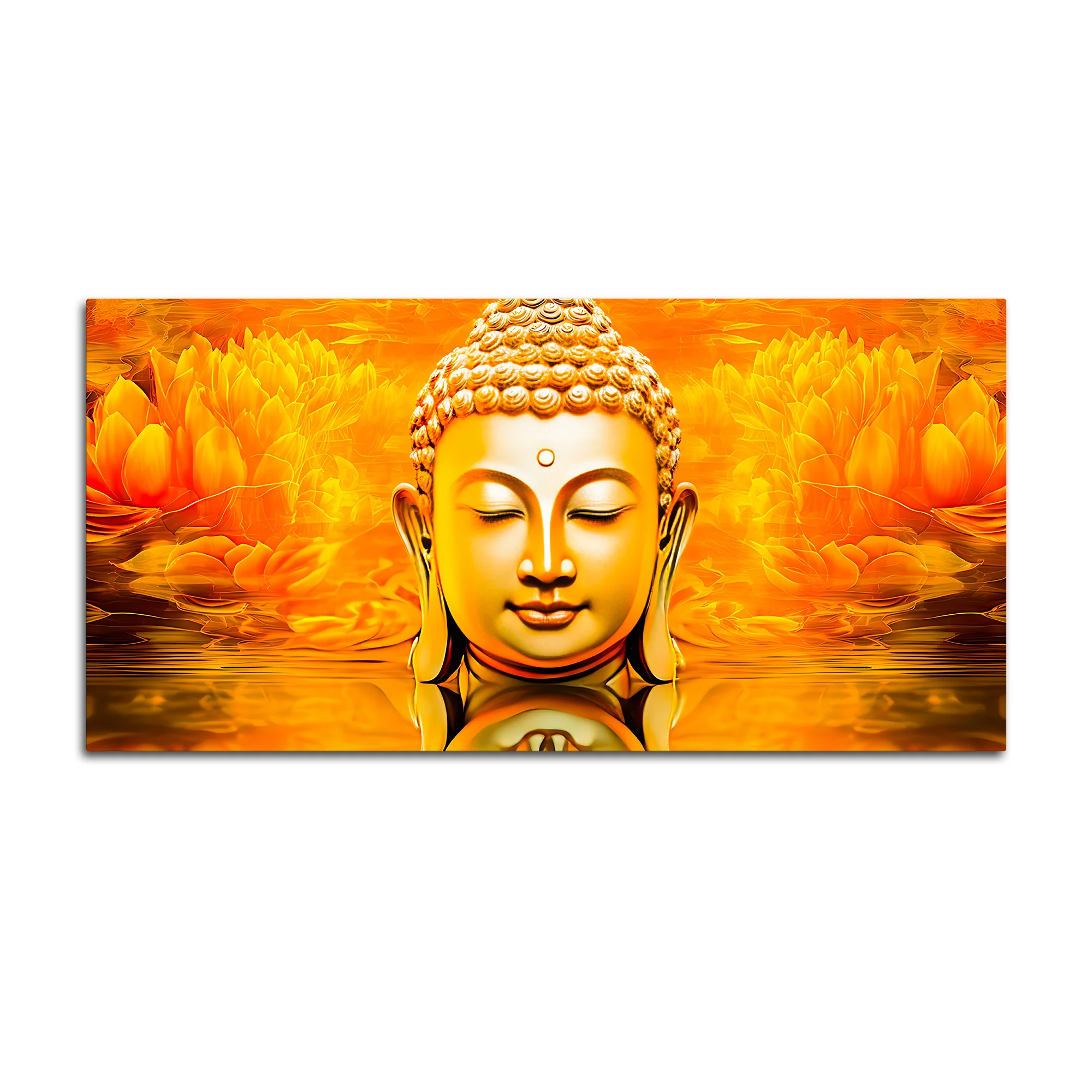 Divine Golden Buddha Lotus Canvas Painting for Peaceful Modern Home Décor - Image 4