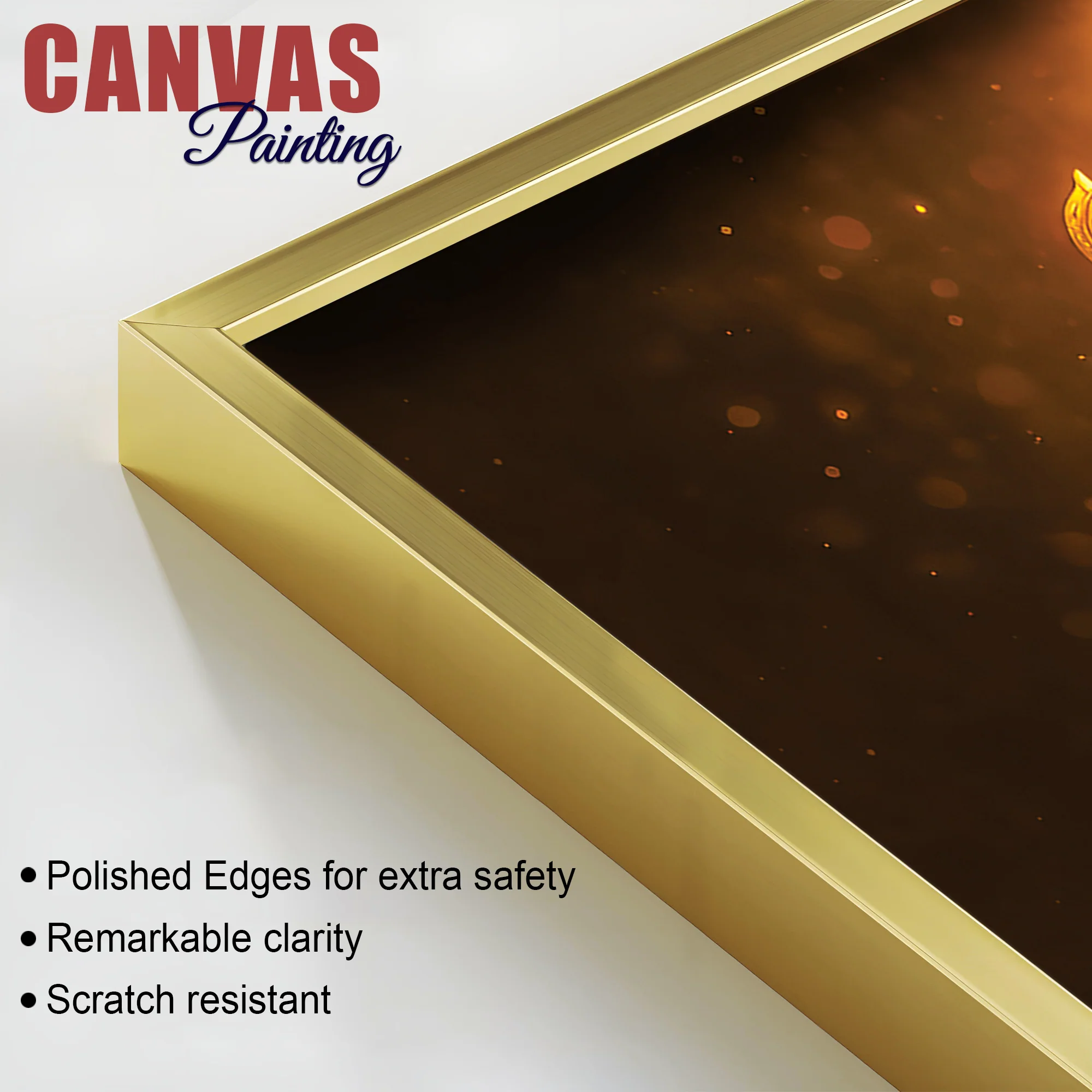 Divine Golden Ganpati Canvas Wall Painting for Home & Pooja Spaces – Modern Spiritual Wall Decor - Image 6