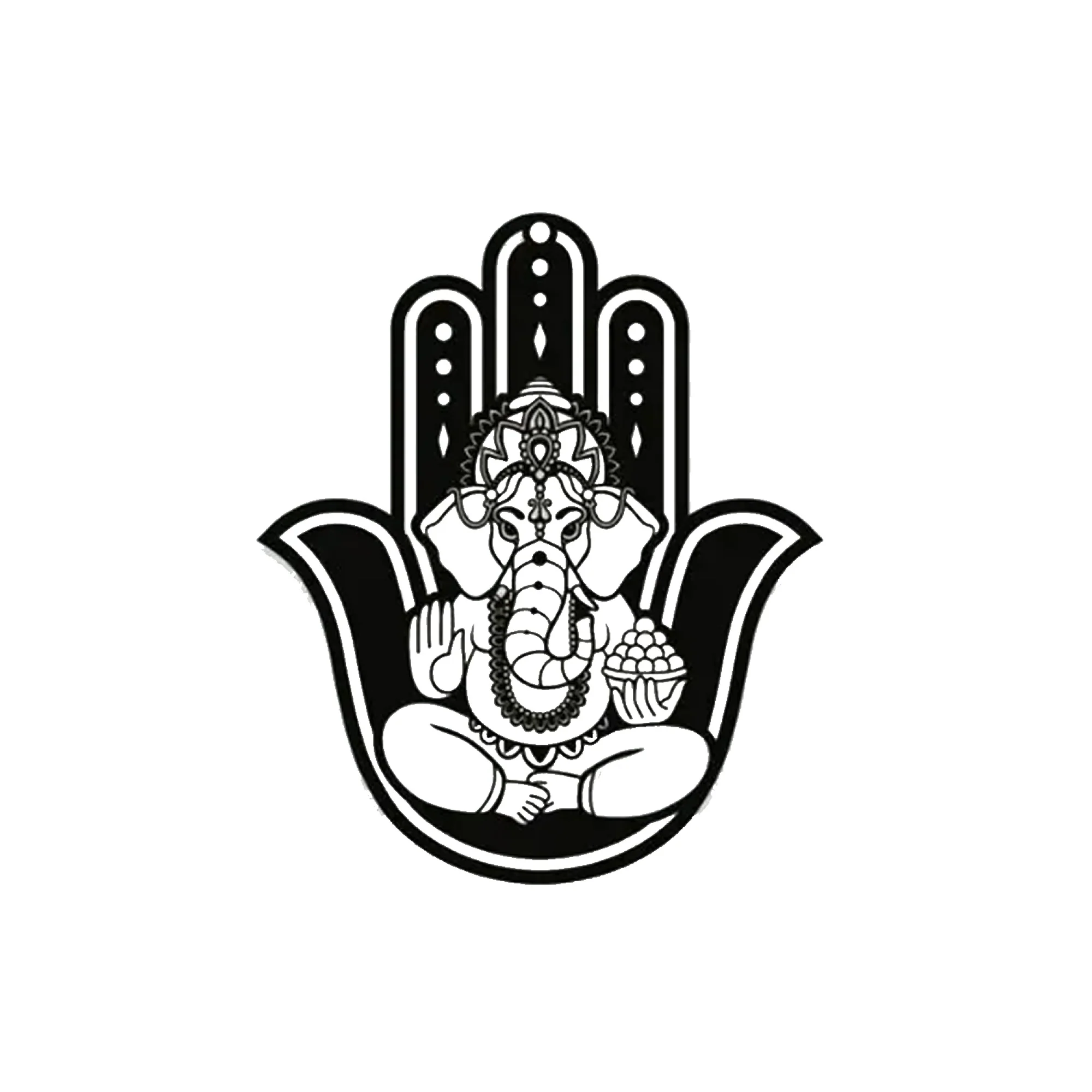 Divine Hamsa Ganesha Metal Art Devotion Wall Decor - Image 3